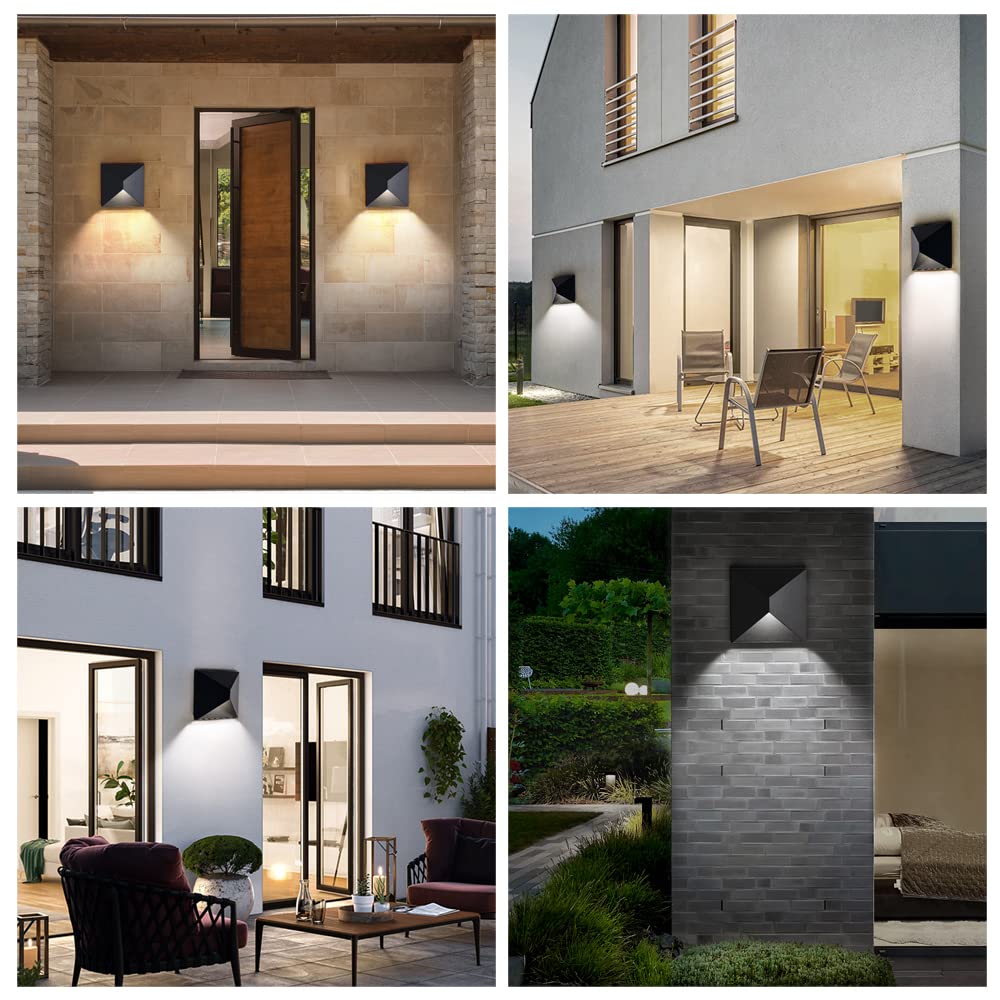 Outdoor Wall Sconce LED Outdoor Wall Lights, 8W Porch Lights Outdoor 3000K/4000K/5000K, Modern Exterior Light Wall Mount for Entryway, Doorway