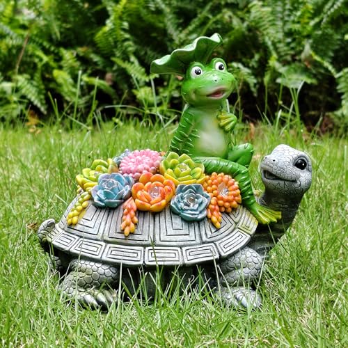 Solar Outdoor Garden Statues Lights, Elephant Figurines with Cute Birds Garden Sculpture Decor, Lucky Elephant Mother Gifts for Women, Men or Daughter, Unique Housewarming Gifts and Yard Decoration