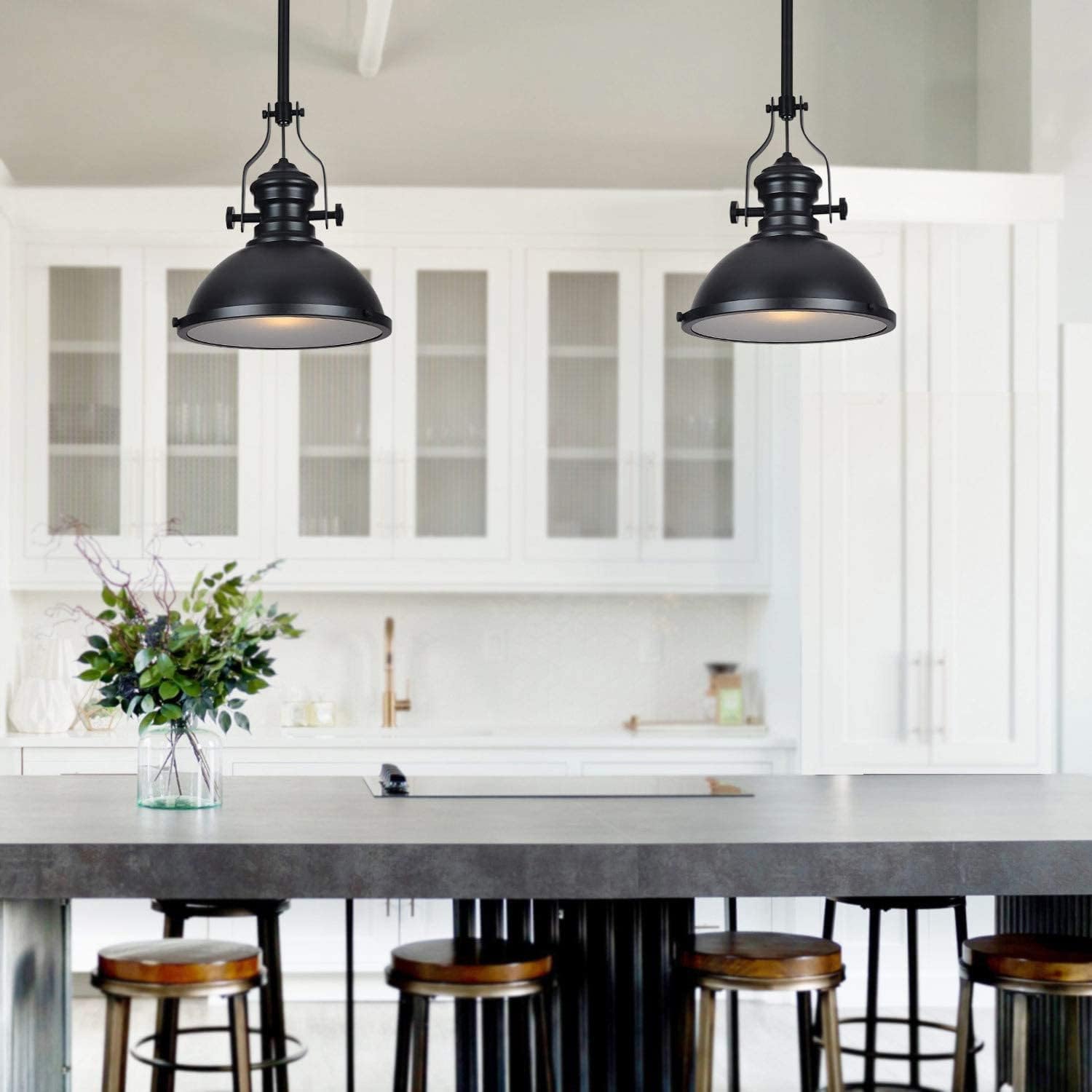 Ceiling Light Fixture Pendant Light fixtures Kitchen Island Vintage Industrial Pendant Light Fixture Black Farmhouse Pendant Light Black Finish