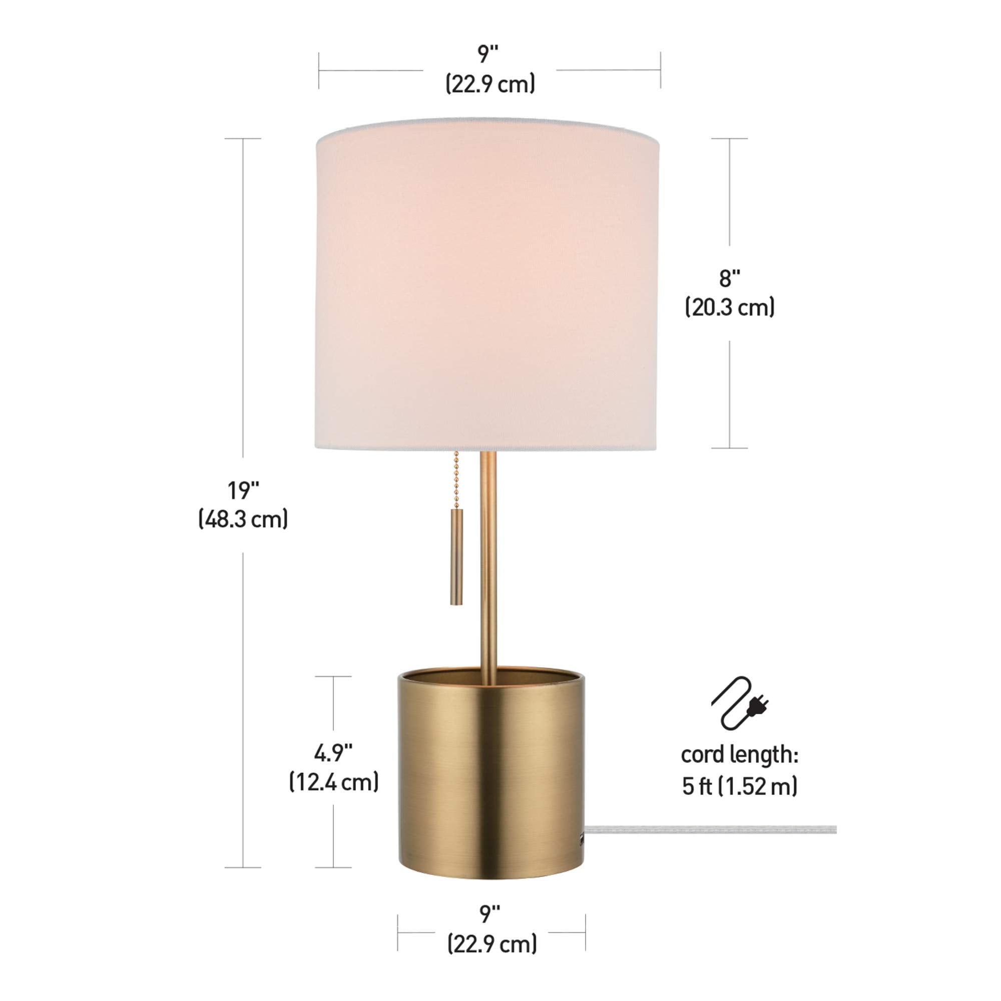 18" Table Lamp, Matte Brass, Table Lamp for Living Room, Home Décor, Lamps for Bedrooms, Room Décor, Nightstand, Home Improvement, Reading Lamp, E26 Base Socket, Home Décor