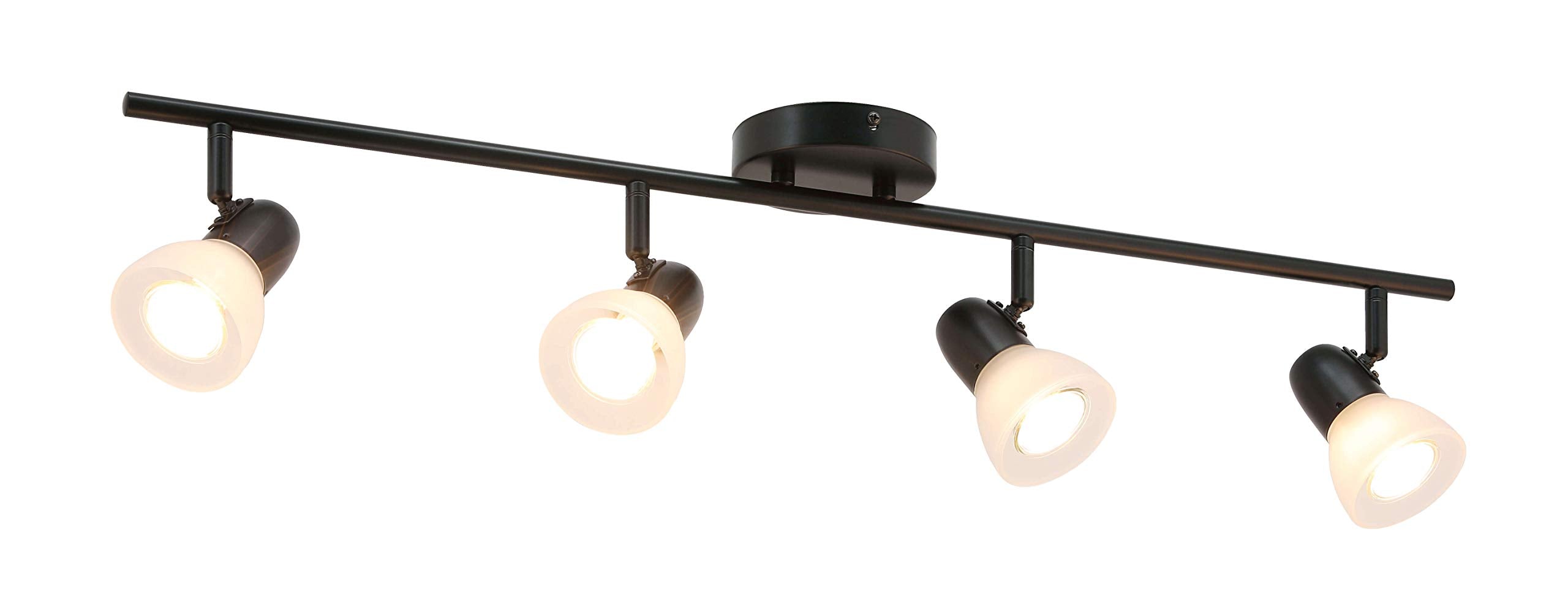 Lighting Track Light, 3 Light Kitchen Ceiling Light with Glass, Modern Fixed Rail Lighting Brushed Nickel XB-TR1237-3-BN