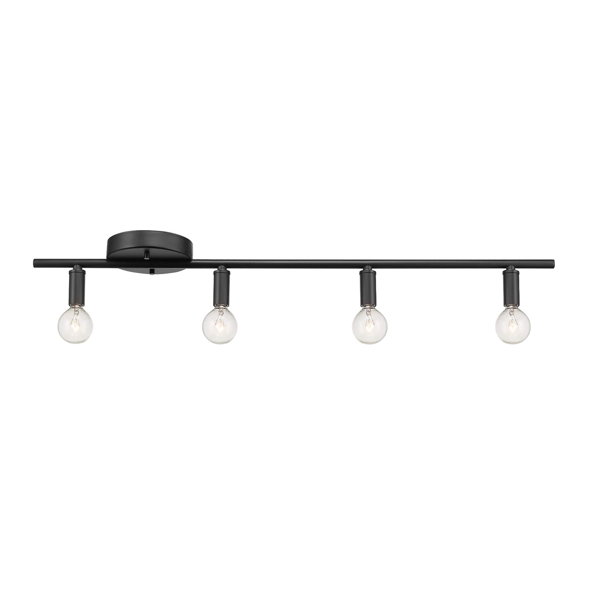 6-Light Track Lighting, Matte Black, Center Swivel Bars