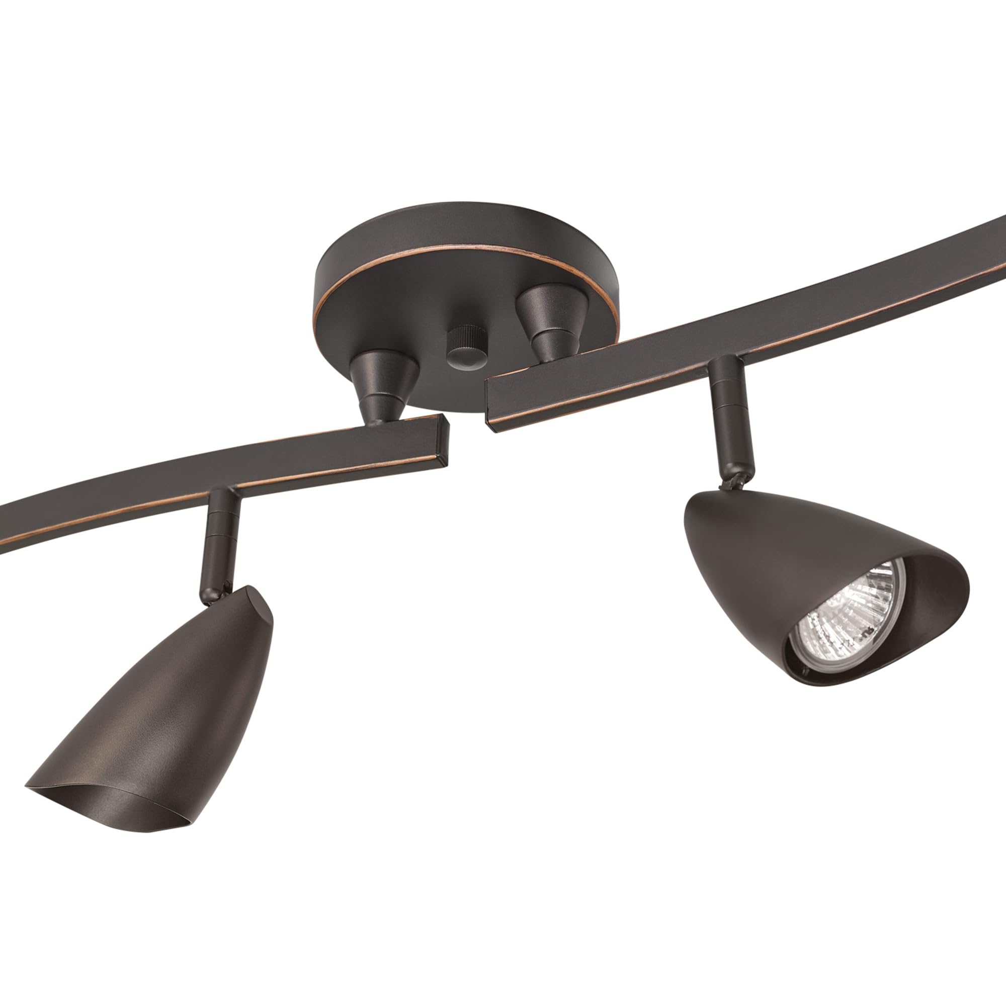 6-Light Adjustable S-Shape Track Lighting, Bronze Color, Oil Rubbed Finish