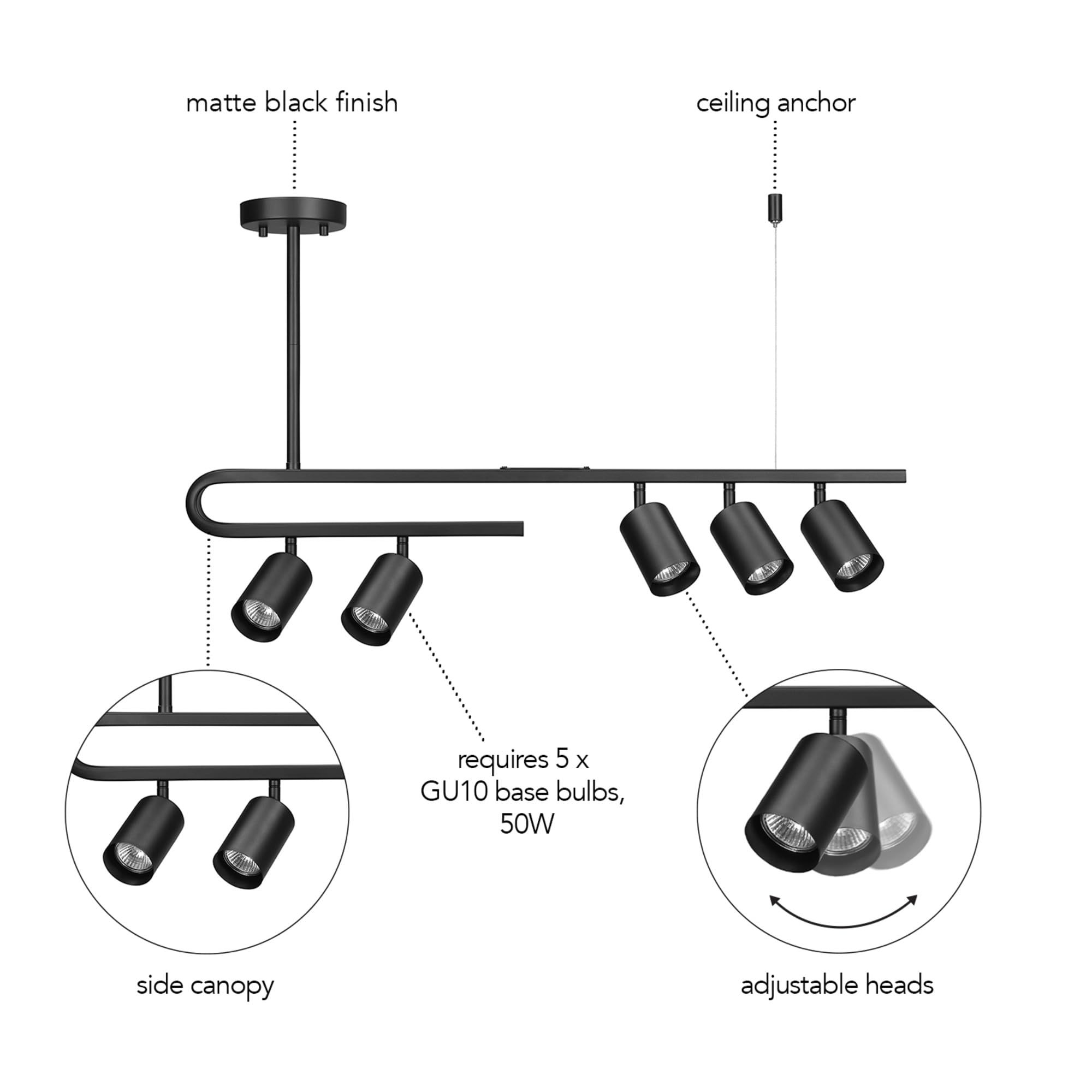 4-Light Track Lighting, Brushed Nickel Finish, Bulb Not Included