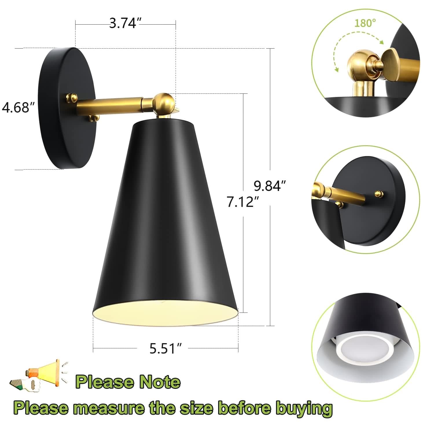 Wood Battery Operated Wall Sconce, IR Remote Control Battery Operated Sconces, Matte Black Battery Operated Wall Sconce, Wall Lights Battery Operated for Bedrooms, Living Room