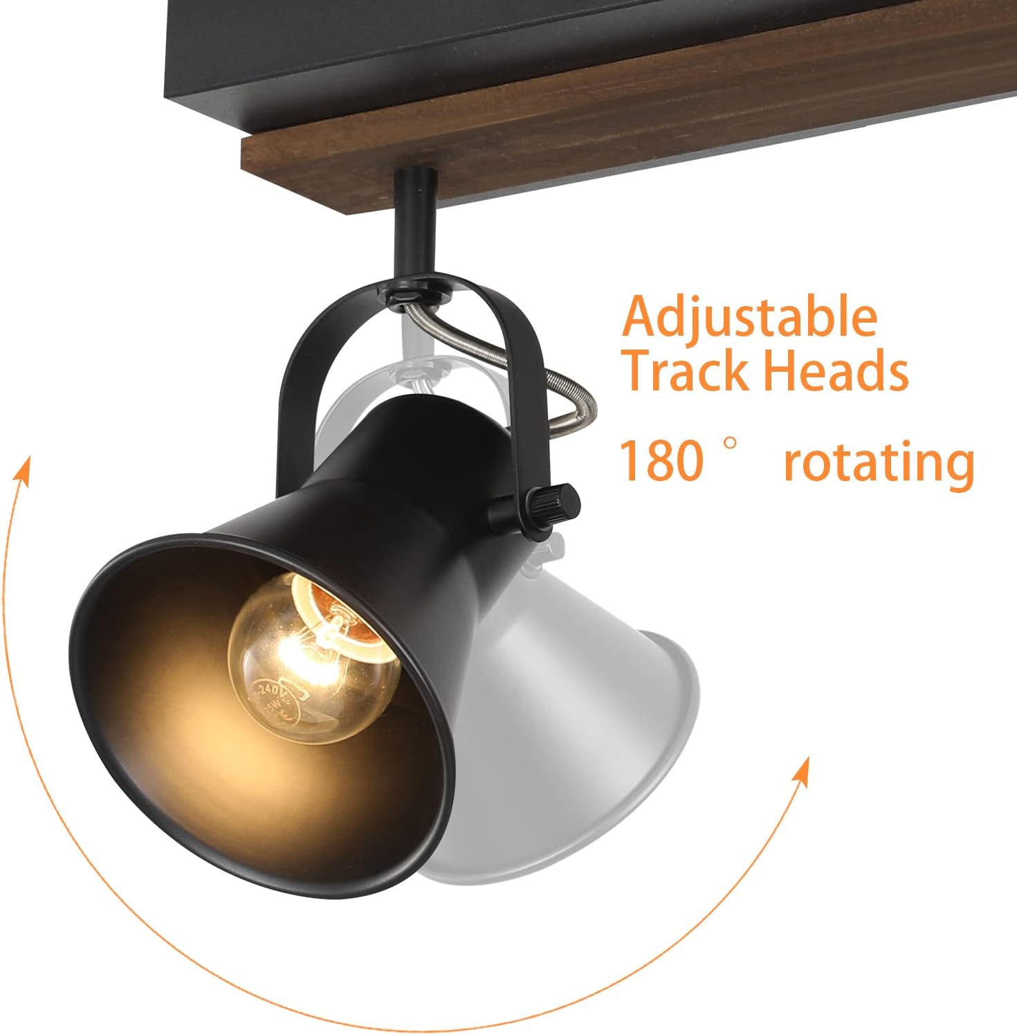 2-Light Track Light Fixtures Ceiling/Wall Mount, Adjustable Ceiling Spotlight,Industrial Black Kitchen Track Lighting Fixtures Ceiling for Living Room, Dining Room, Hallway,Bathroom.