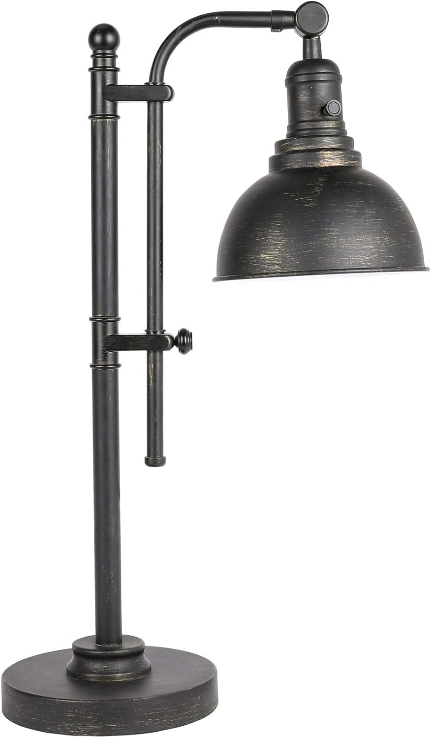 Rustic Desk Lamp Black Adjustable, Industrial Style Metal Task Lamp (25"-29"), Vintage Work Lamp, Farmhouse Reading Lamp in Aged Bronze Finish, ETL Certificate