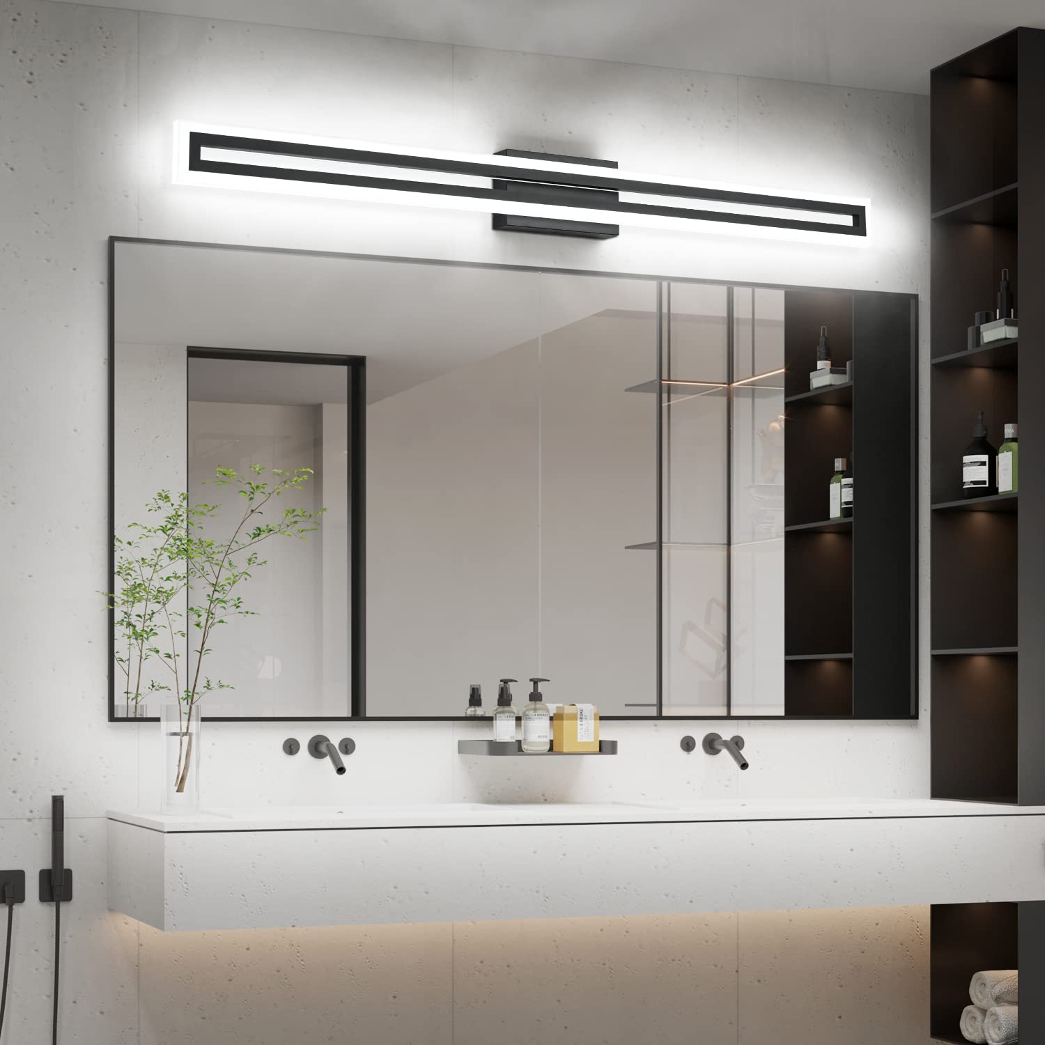 LED Vanity Light Bathroom Vanity Light,31.8 Inch Bathroom Lights Over Mirror 6000K Brushed Nickle