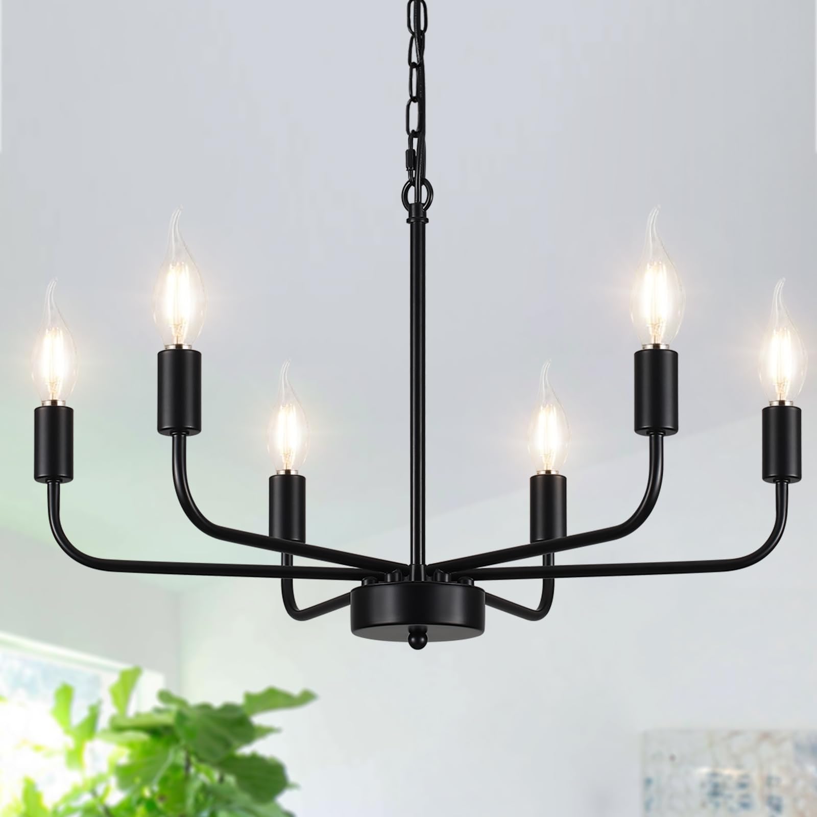 Farmhouse Chandeliers for Dining Room Light Fixtures 8 Lights Black Chandeliers Light Fixture Ceiling Hanging Rustic Chandeliers for Living Room Bedroom Entryway