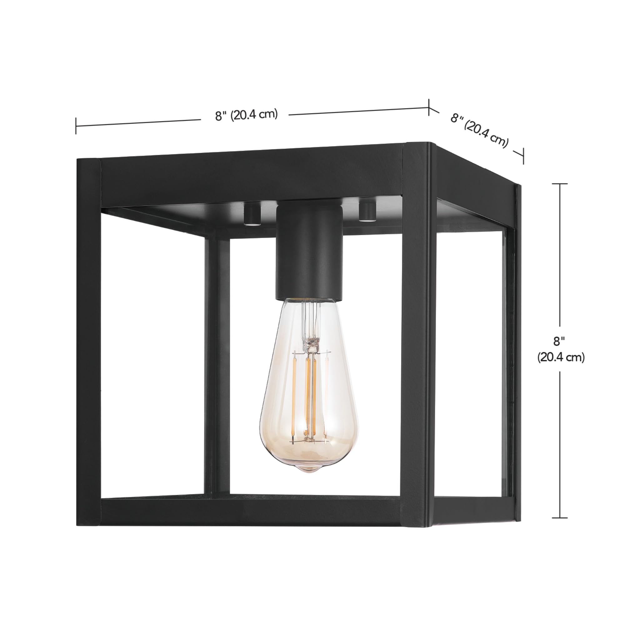 1-Light Outdoor/Indoor Semi-Flush Mount Ceiling Light, Oil Rubbed Bronze, Clear Seeded Glass Shade, Bulb Not Included