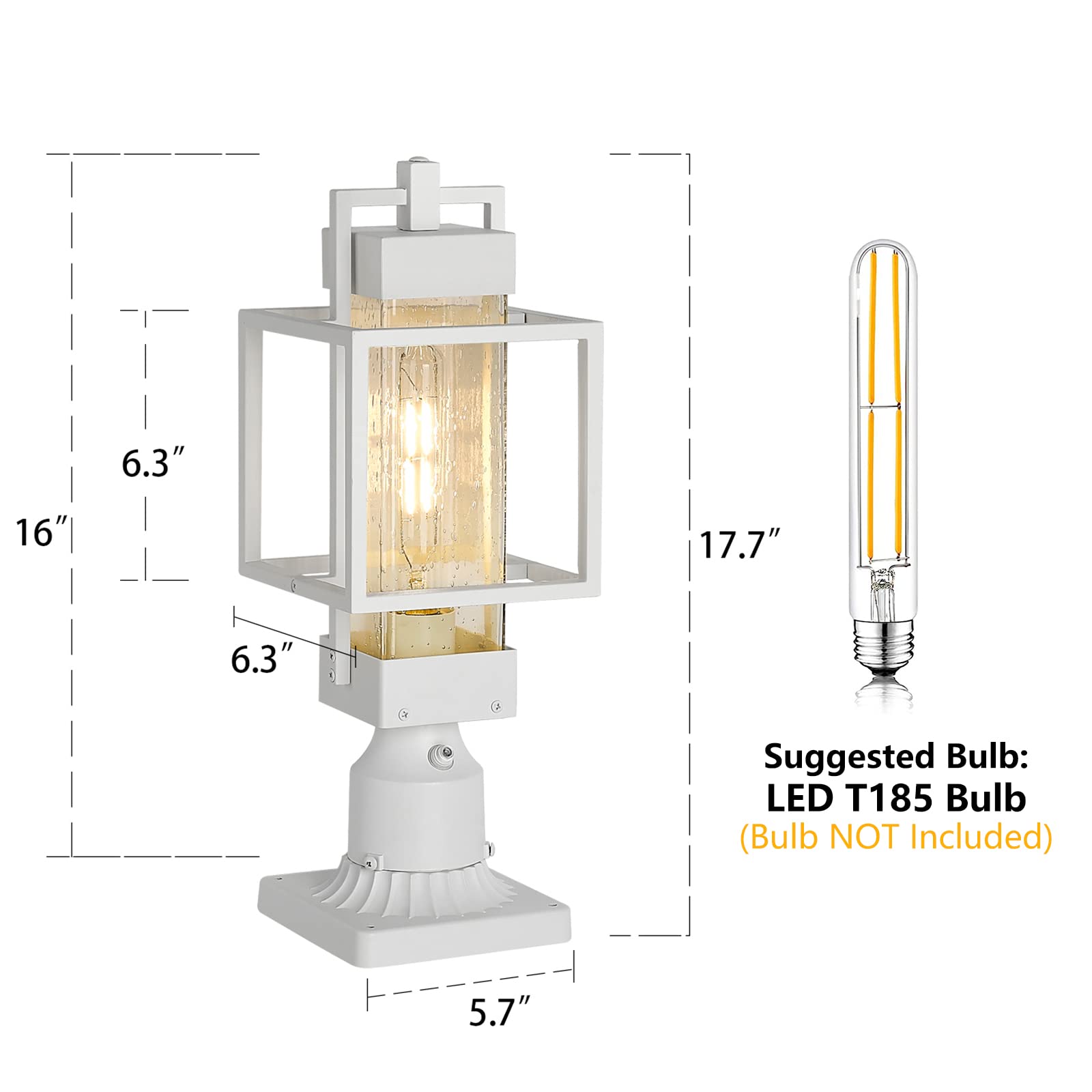 Outdoor Indoor Pendant Light Exterior Hanging Lantern, 11.4" Modern Outside Ceiling Chandelier for Front Porch Entrance Foyer Entryway, Aluminum, Crack Glass, G6001/1H-SBK