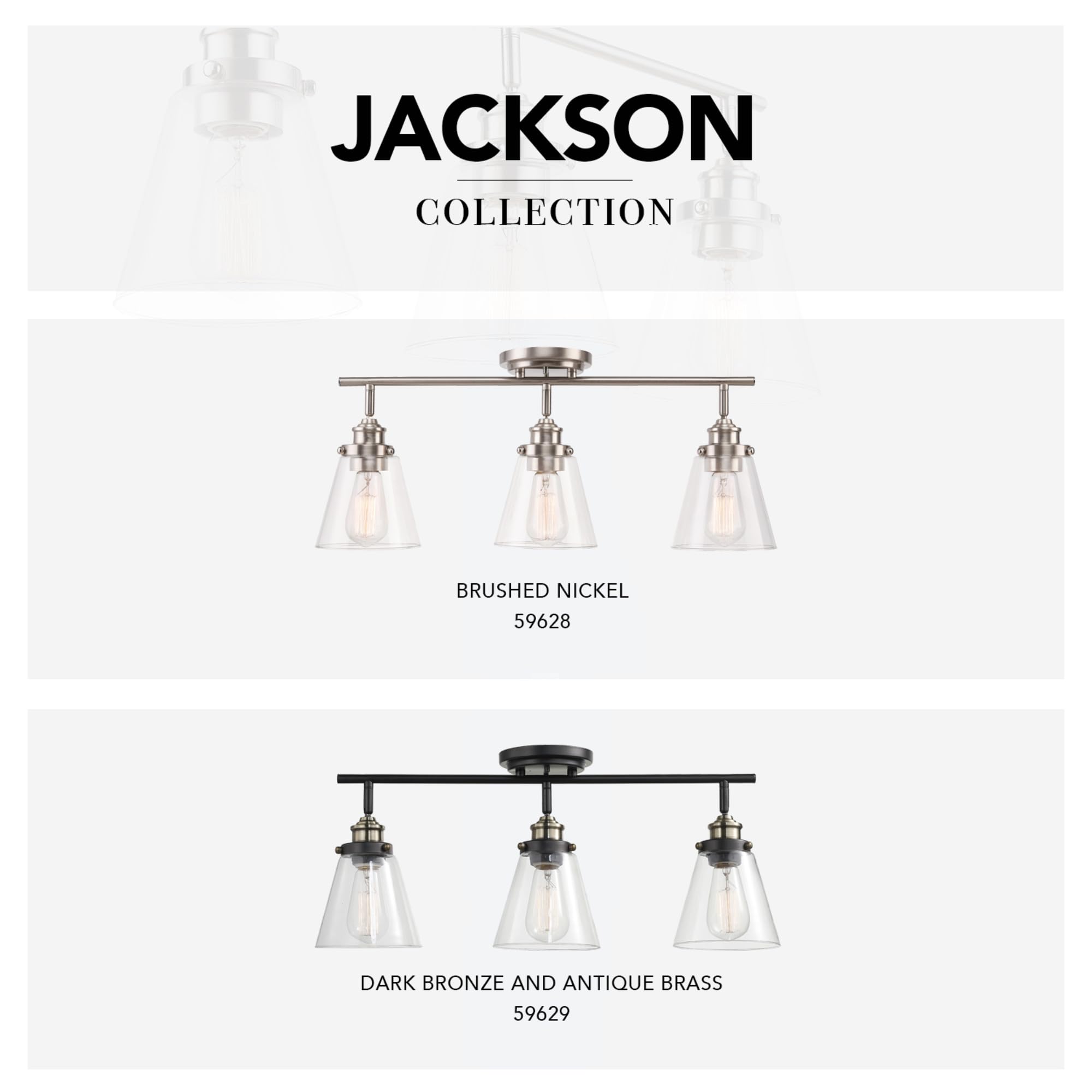 3-Light Track Lighting, Brushed Nickel, Clear Glass Shades, Silver, Bulb Not Included