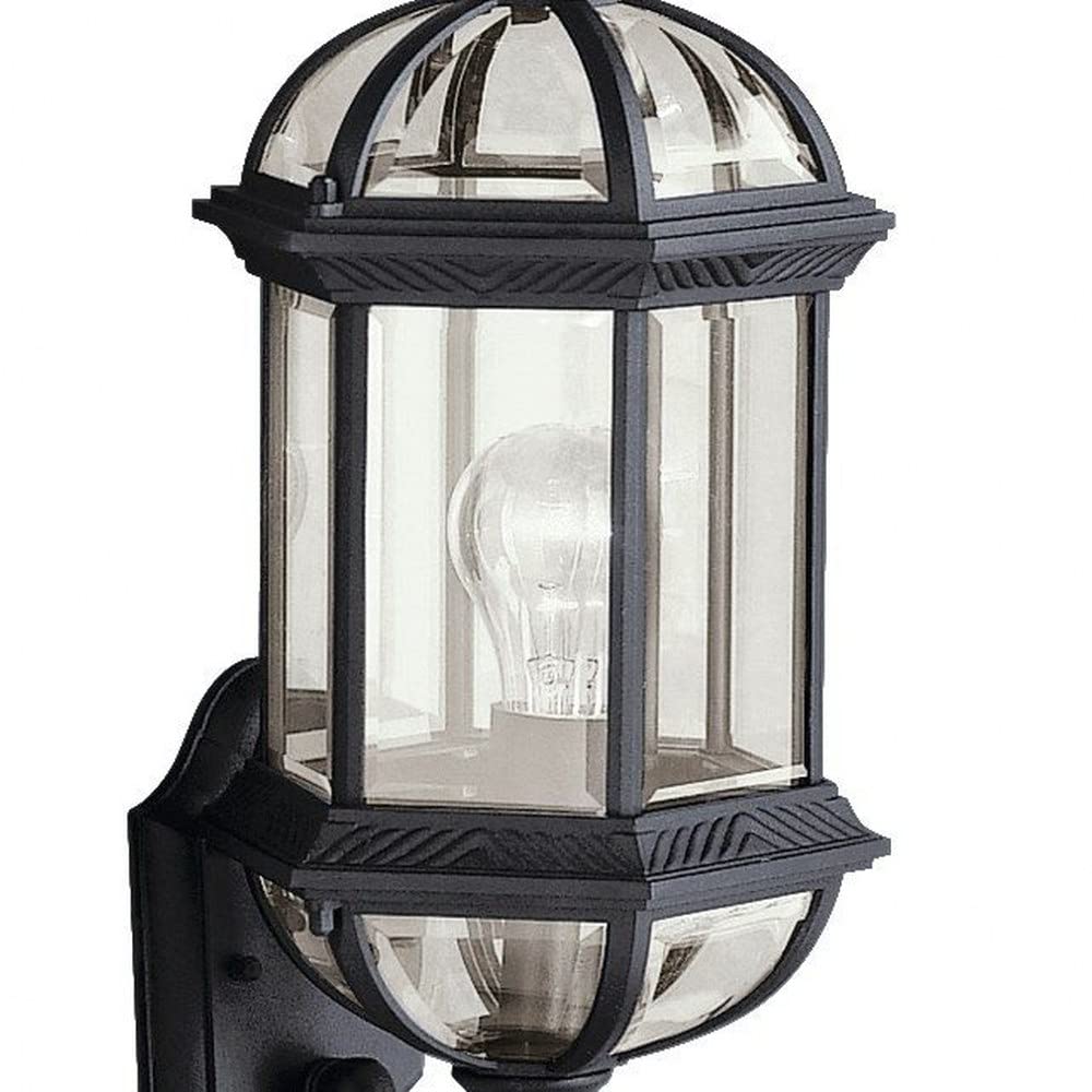 1 Light Outdoor Wall Light with Clear Beveled Glass in Tannery Bronze, 8.25 in