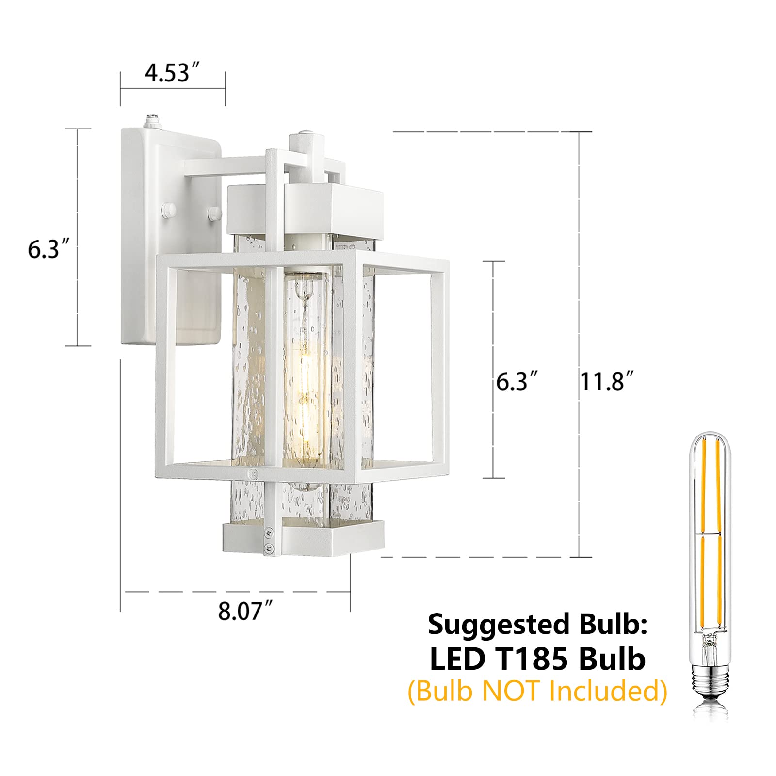 Outdoor Indoor Pendant Light Exterior Hanging Lantern, 11.4" Modern Outside Ceiling Chandelier for Front Porch Entrance Foyer Entryway, Aluminum, Crack Glass, G6001/1H-SBK