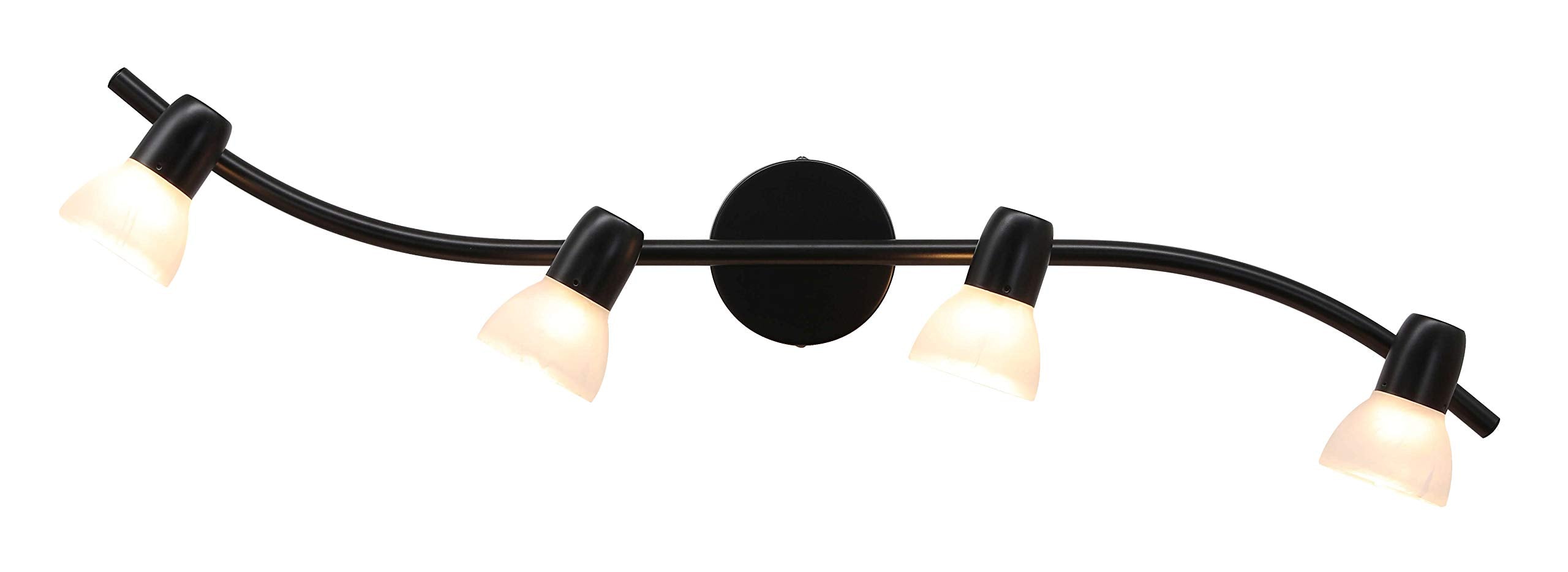 Track Light, 4 Light Kitchen Track Lighting, Modern S-Shaped Ceiling Track Light Bar Brushed Nickel Finish XB-TR1223-4-BN