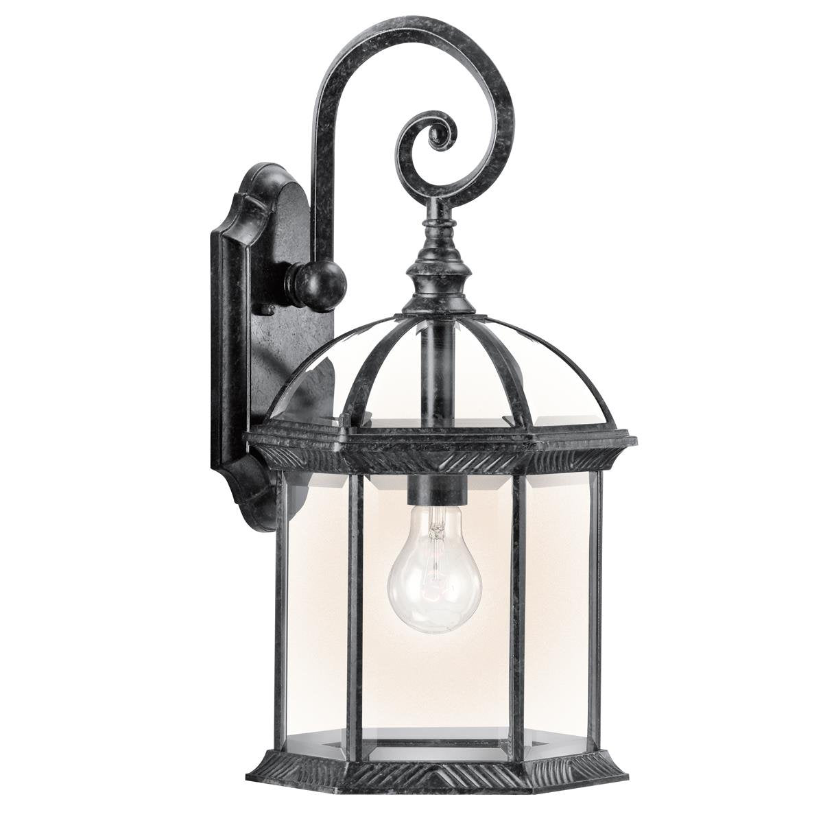 1 Light Outdoor Wall Light with Clear Beveled Glass in Tannery Bronze, 8.25 in