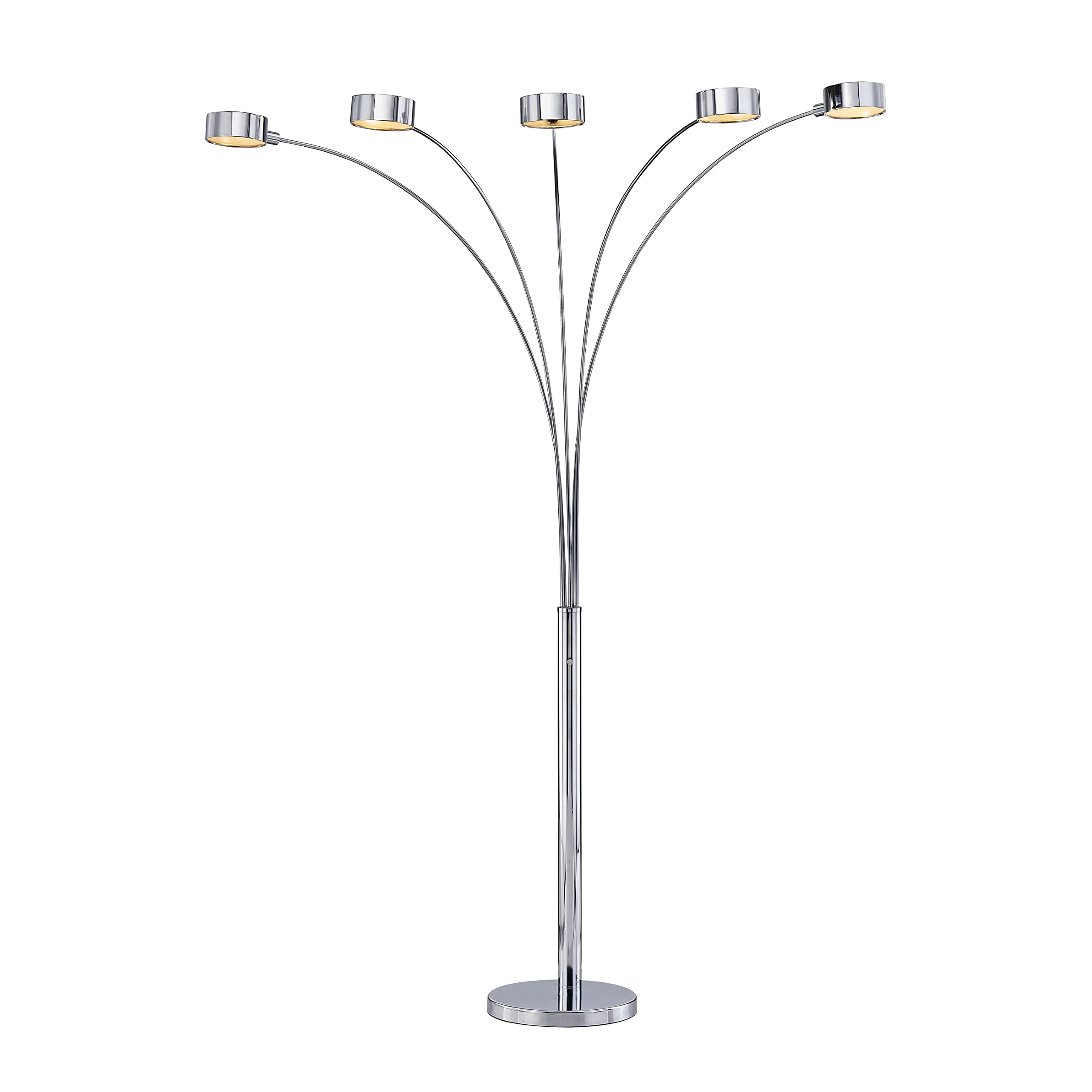 USA Micah - 5 Arc Floor Lamp w/Dimmer Switch, 360 Degree Rotatable Shades - Bright & Attractive, Brushed Black Nickel