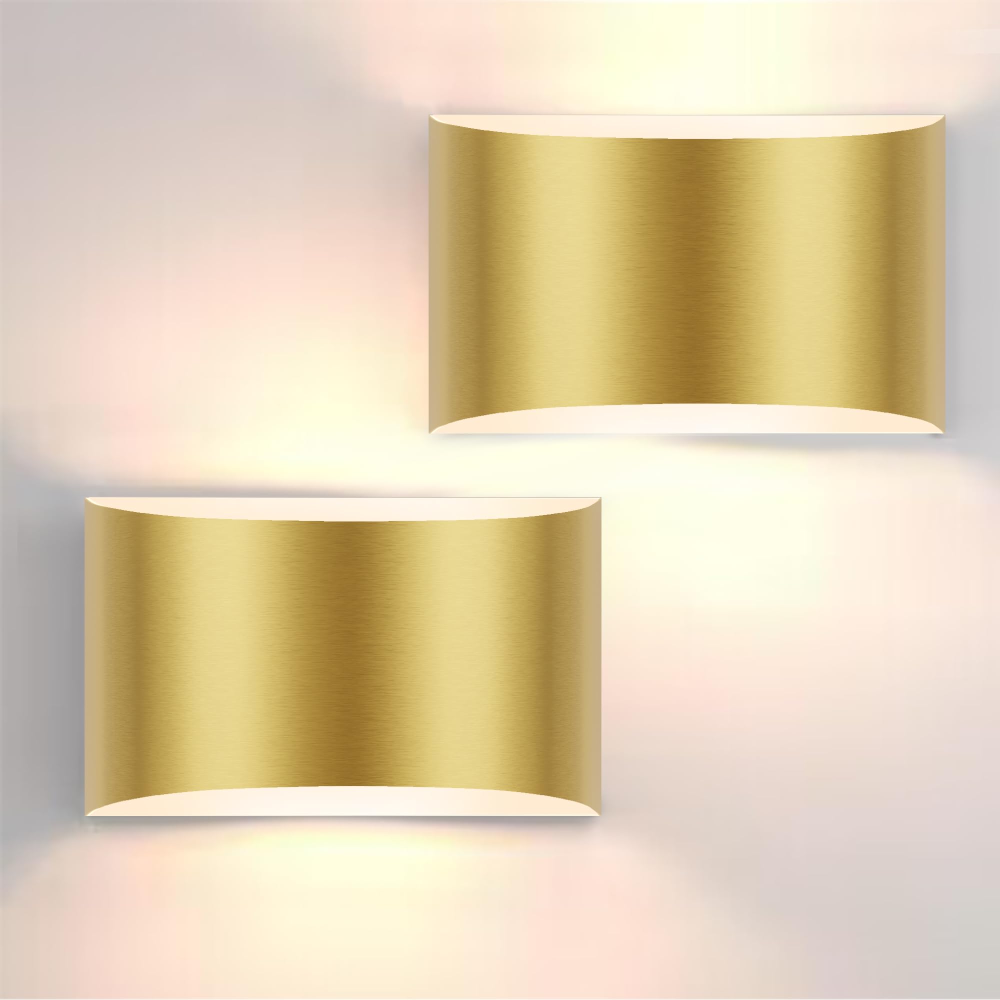 Modern LED Wall Sconces, 3000K Warm White Wall Lights Set of 2, 10W Up and Down Wall Mount Light, Matte Black Indoor Sconces Wall Lighting