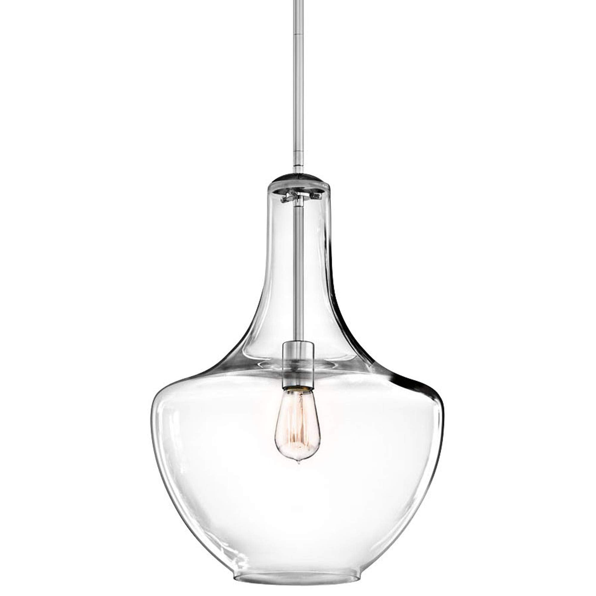 19.75" Kitchen Bell Pendant in Olde Bronze®, 1-Light Clear Glass Pendant Light, (19.75" H x 13.75" W), 42046OZ