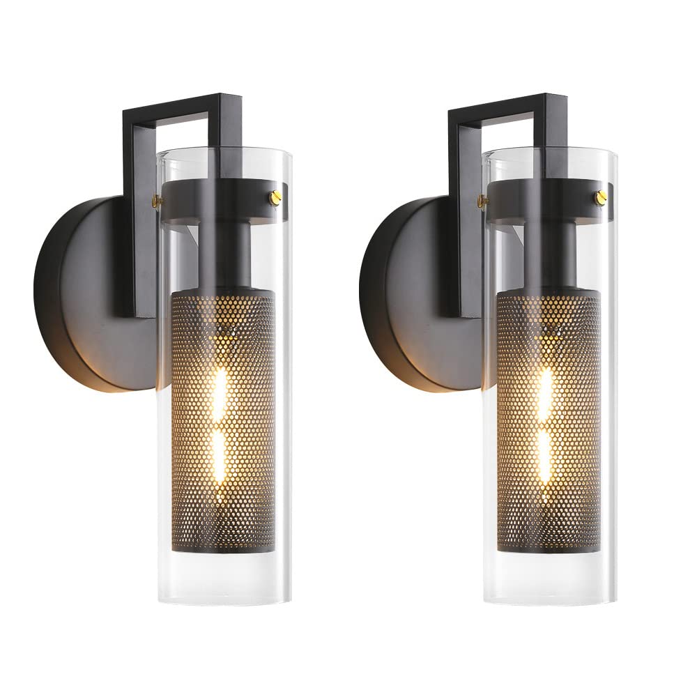 Brushed Gold LED Wall Sconces Set of 2 with Warm White Light