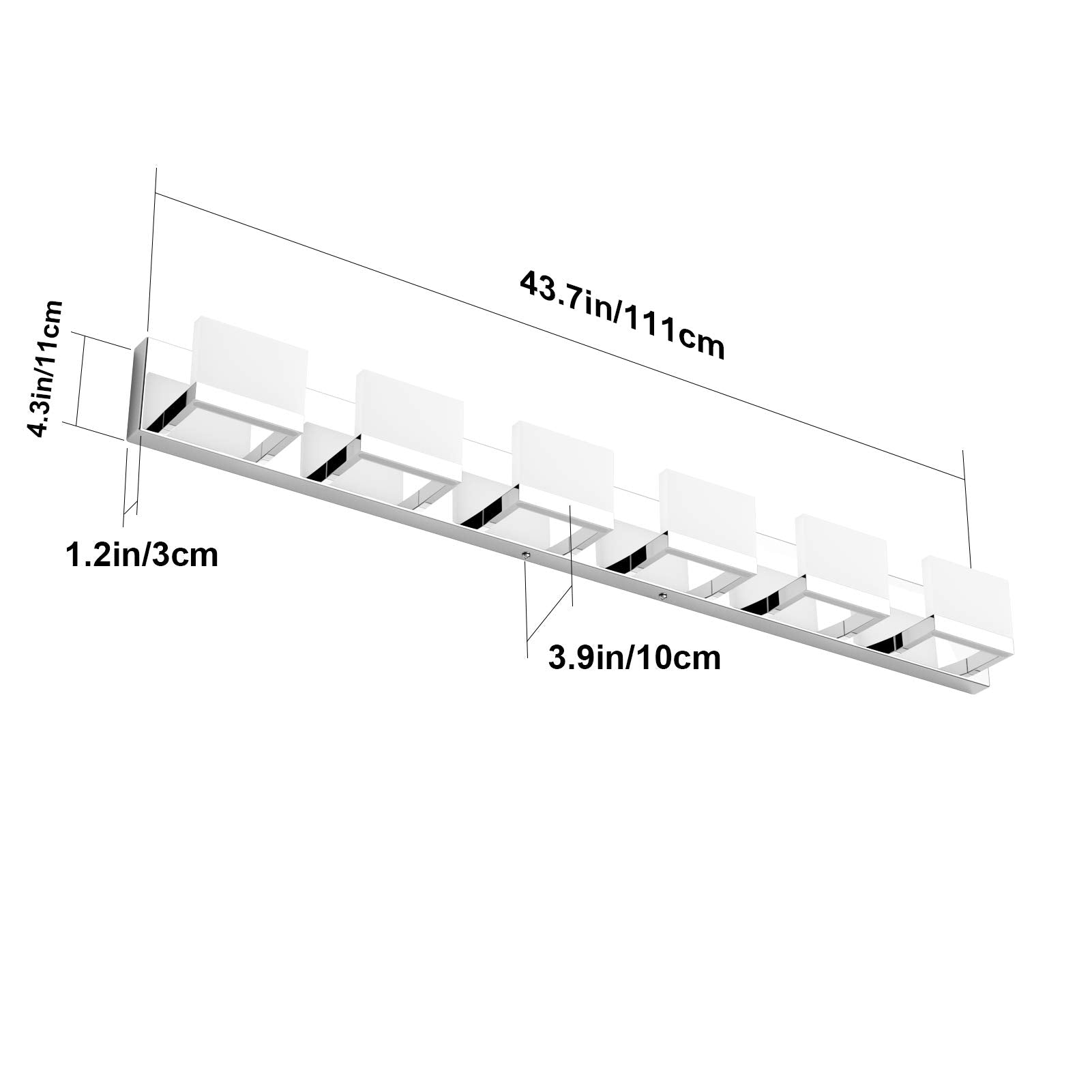 Black LED Vanity Lighting Fixture Modern 3 Lights Vanity Lights for Bathroom Black Bathroom Wall Light Fixtures 6000K