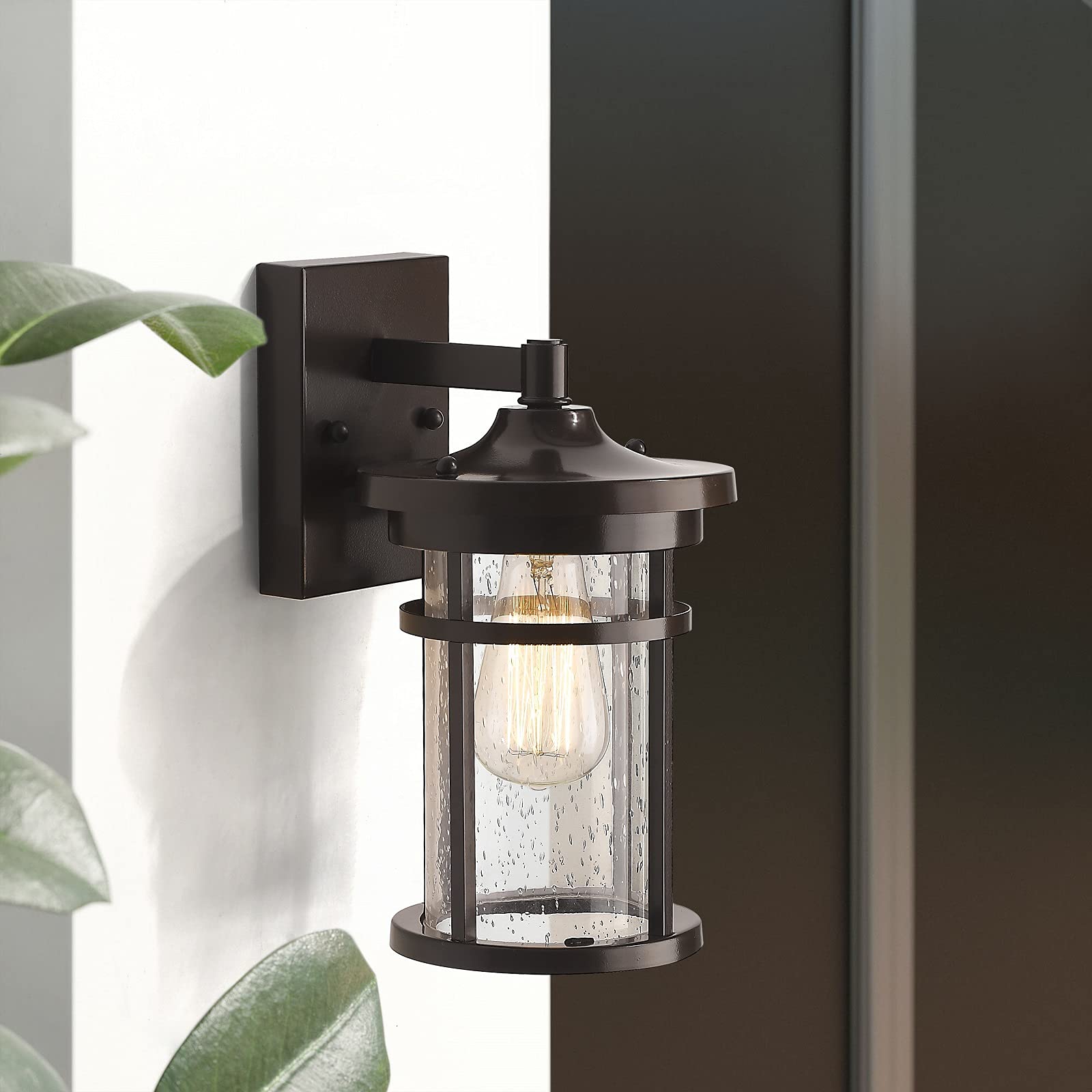 Outdoor Wall Sconces, Exterior Wall Lantern, Outdoor Wall Lighting Fixture, Outdoor Wall Mounted Lights, Outdoor Wall Lights for Patio, Porch, Garden,Balcony (Black, 12" H)