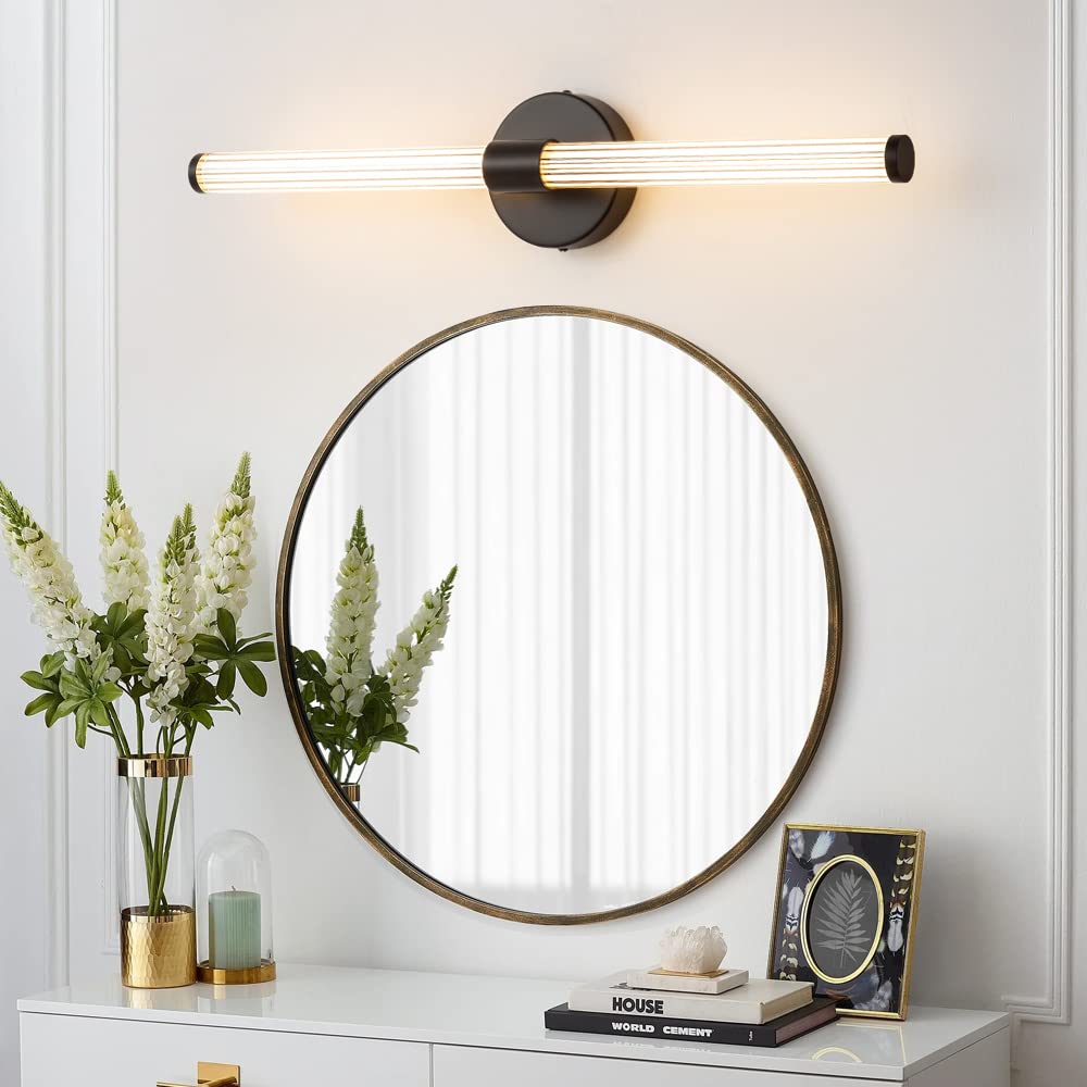 LED Bathroom Light Fixtures Gold Bathroom Vanity Lights Over Mirror 360° Full Lighting Dimmable LED 22 inch Vanity Light Bar Modern Wall Sconce Warm Light for Bedroom Living Room