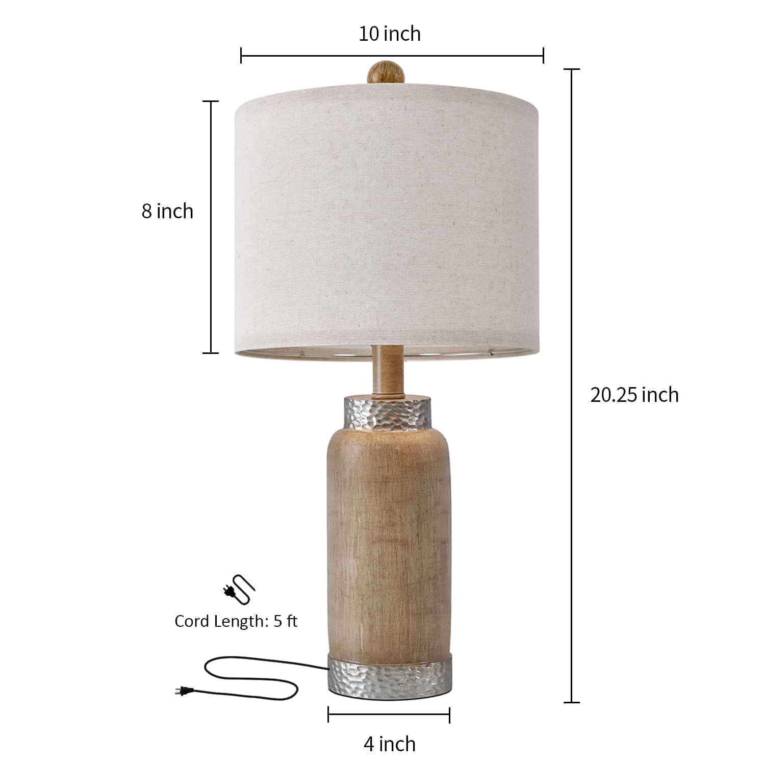 Industrial Dual USB Charging Ports 3-Way Dimmable Touch Control Table Lamp Nightstand Lamp Vintage Modern Bedside Lamps for Living Room Bedroom Hotel