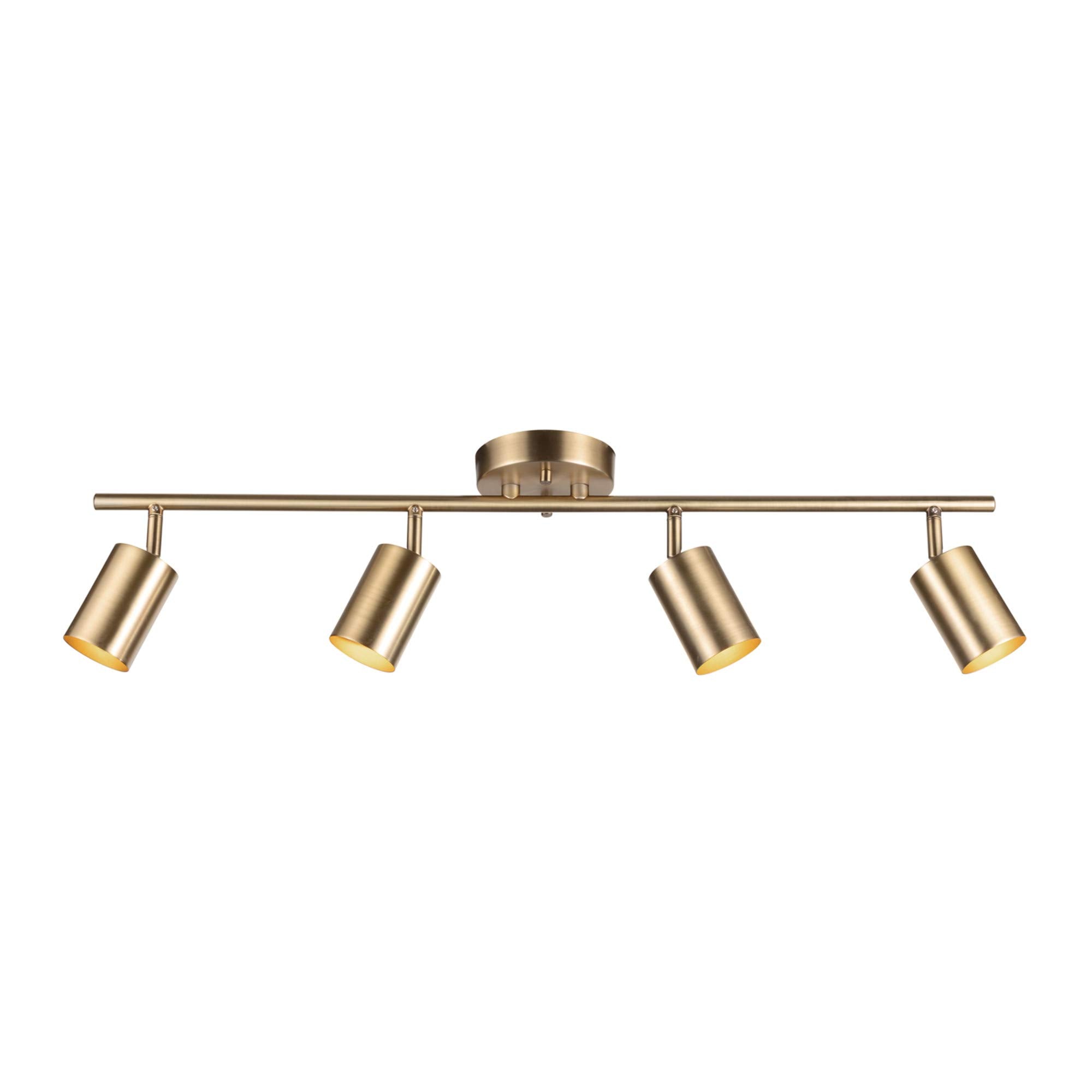 4-Light Track Lighting, Brushed Nickel Finish, Bulb Not Included