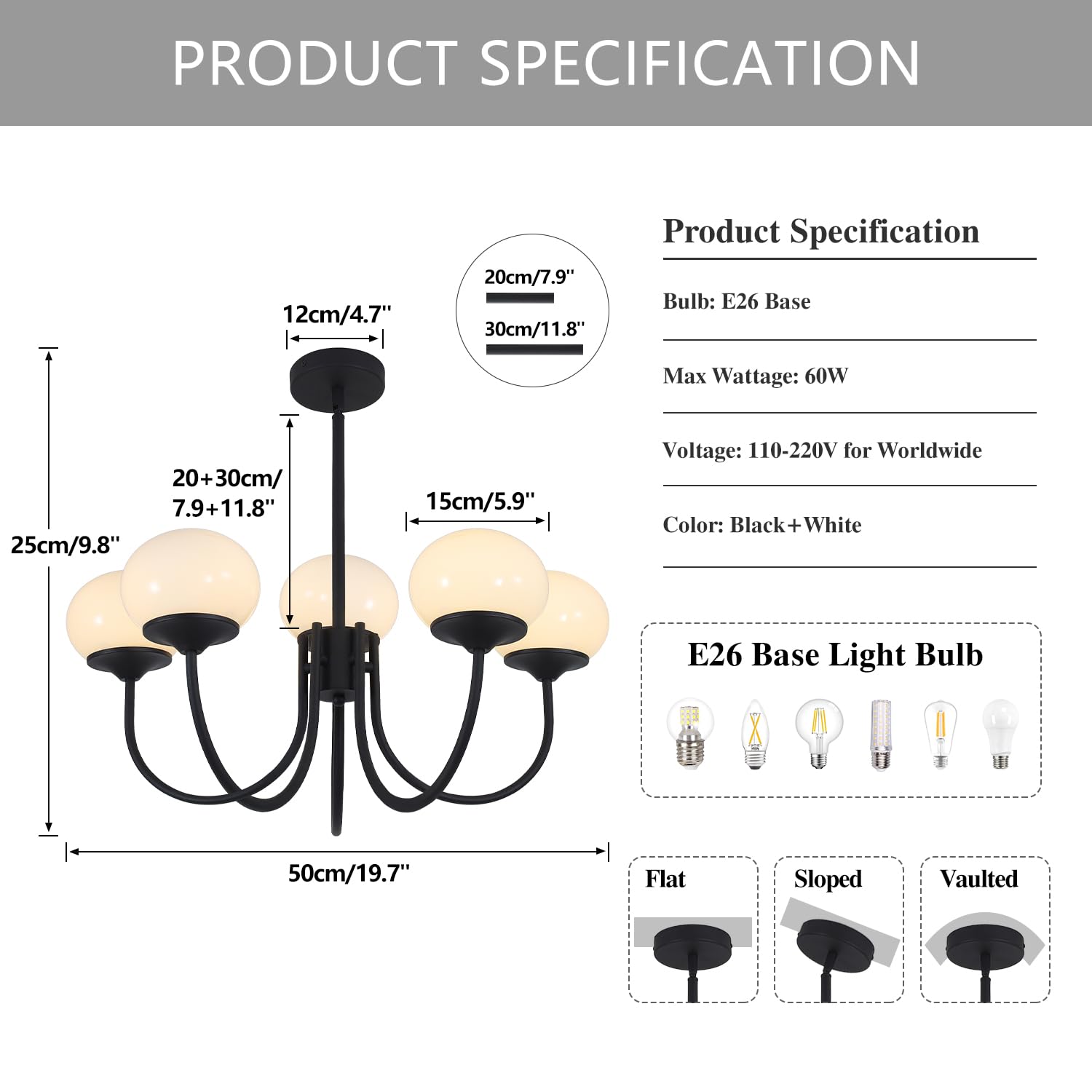 5-Light Modern Globe Sputnik Chandelier Mid Century Large Glass Gold Sputnik Pendant Lights Kitchen Island Vintage Milk Glass Dining Room Chandelier Brushed Brass Hanging Light Fixture