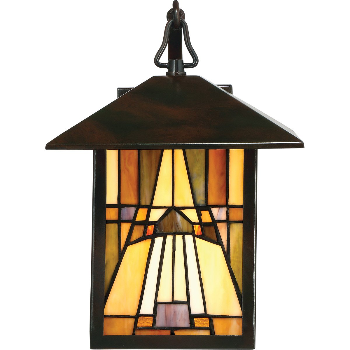 Classic Geometric Handcrafted Mission Outdoor Wall Sconce, 1-Light 100 Watt, 11" H x 7" W, Valiant Bronze