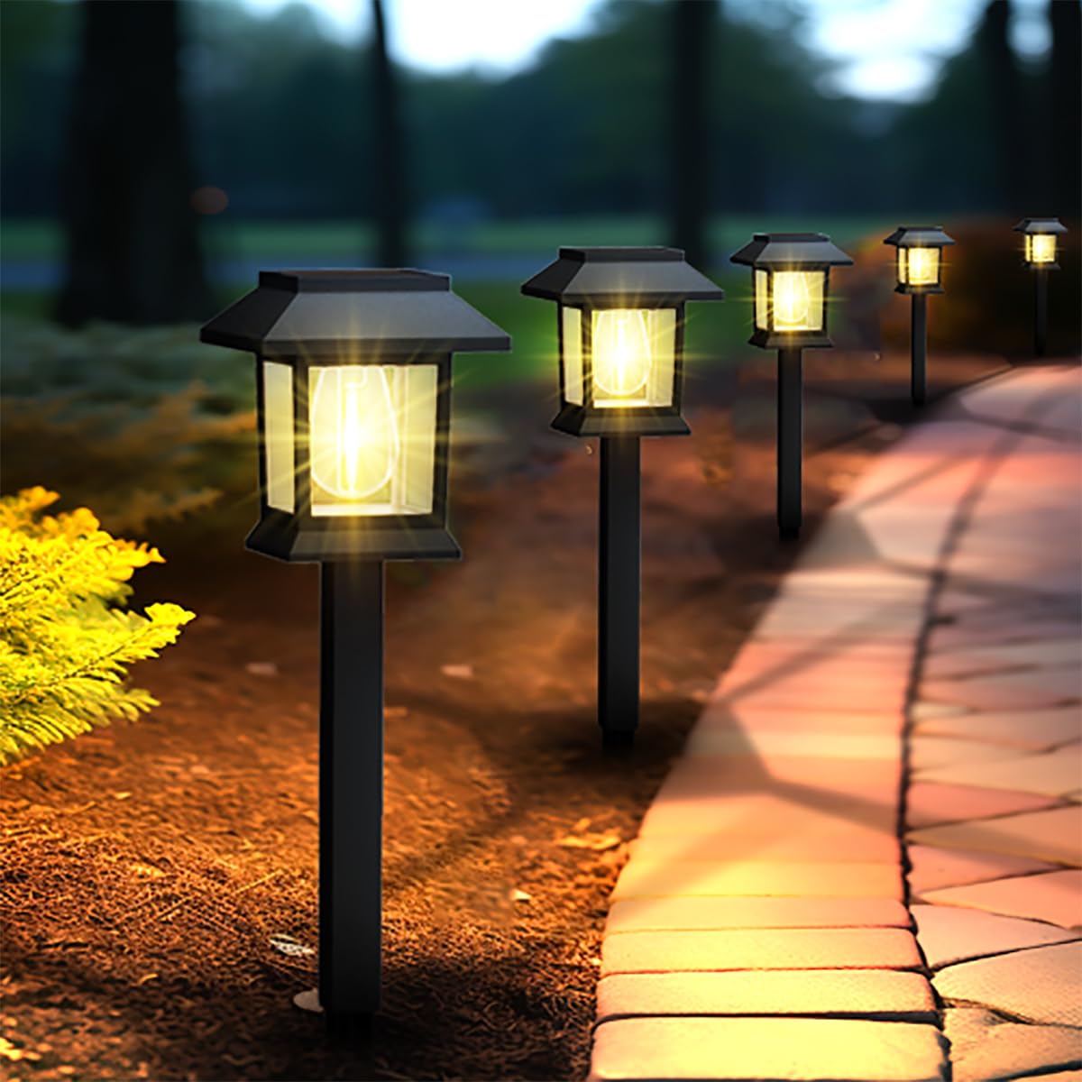 Solar Lights Outdoor,12 Pack Waterproof Solar Garden Lights, Auto On/Off Solar Pathway Lights for Your Garden, Landscape, Path, Yard, Patio, Driveway,Walkway Decor