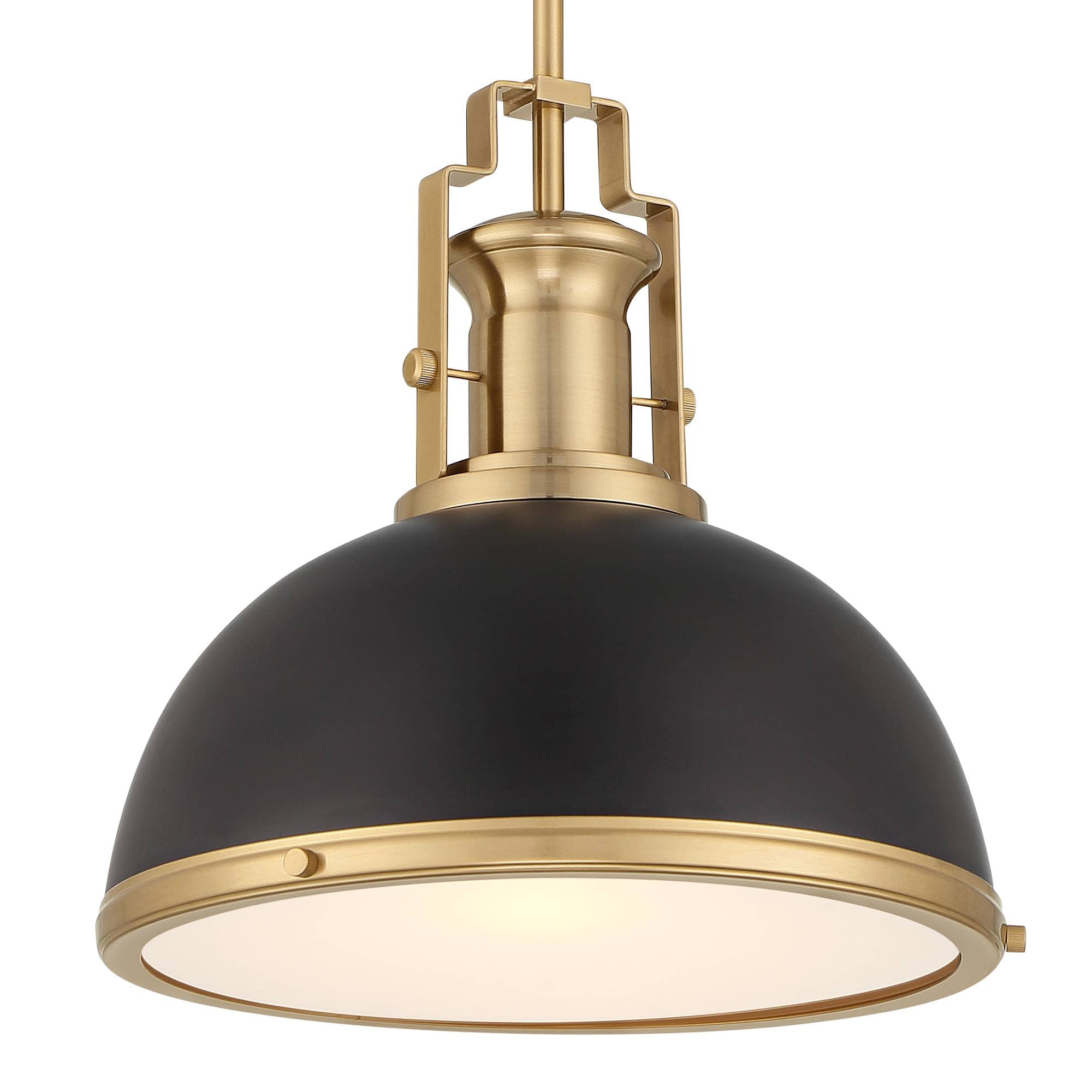 Possini Euro Design Posey Soft Gold Hanging Pendant Lighting 13" Wide Modern Black Dome Shade Fixture for Dining Room House Home Foyer Kitchen Entryway Bedroom Living High Ceilings