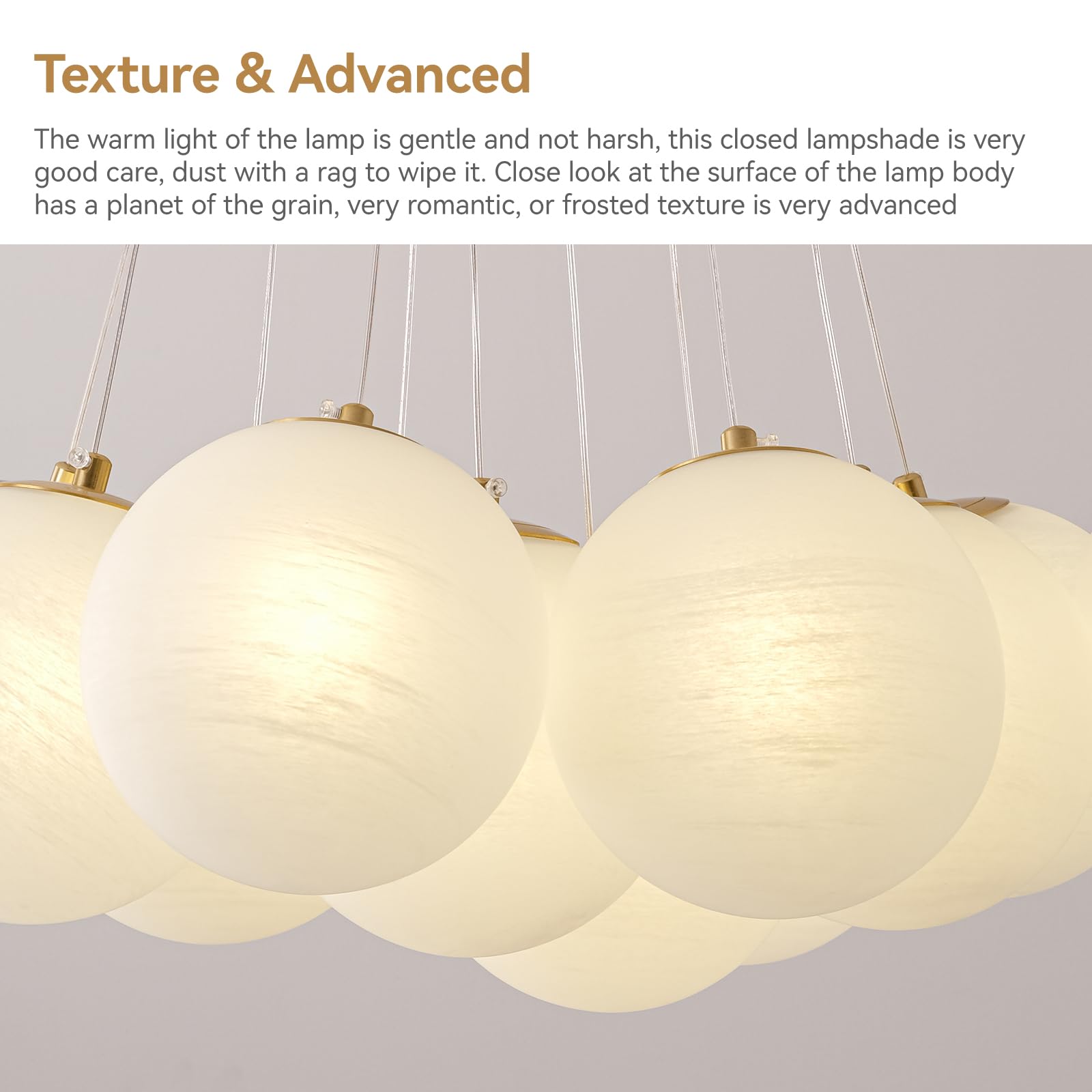 7-Lights Milk Glass Bubble Chandeliers Lighting, Modern Nordic Large Globe Chandelier Mid-Century Ball Pendant Light Fixture for Bedroom, Living Room, Dining Room, Entry, Island