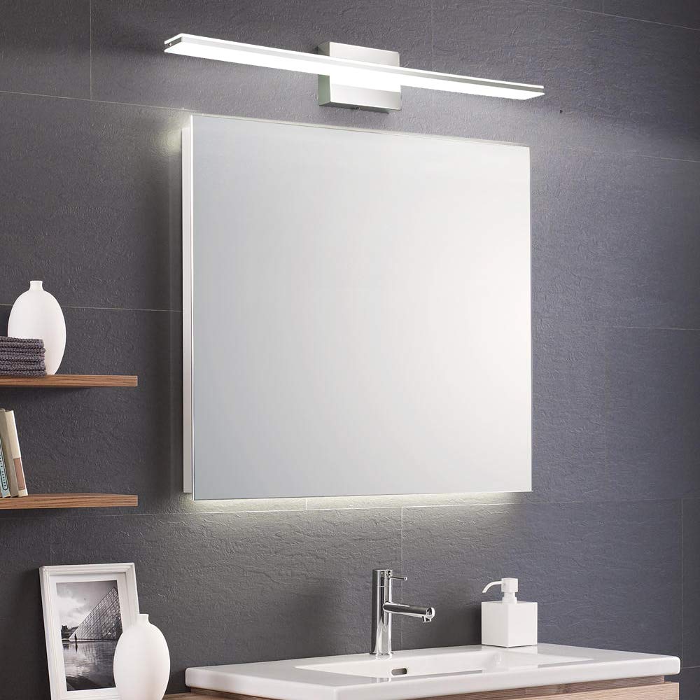 Bathroom Vanity Lights, 16 Inch 9W Bath Lamp Cool White 6000K Vanity Lighting Fixtures Black Modern Bathroom Bedroom Wall Lighting for Mirror