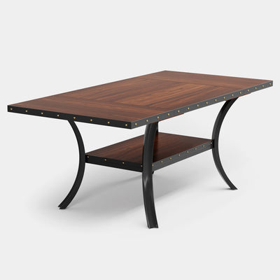 Ciesta Wood Dining Table | Rectangular Gold Brown Black Kitchen Table for 4-6