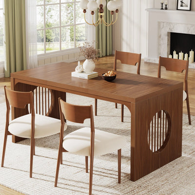 Mesa de comedor rectangular Beau | Mesa de cocina de madera para 4-6 personas