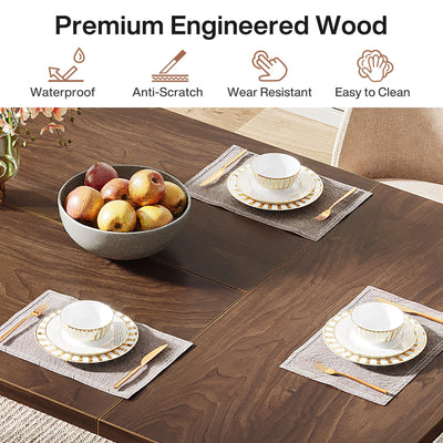 Sienta Wooden Dining Table | Rectangular Kitchen Table for 4 to 6 People