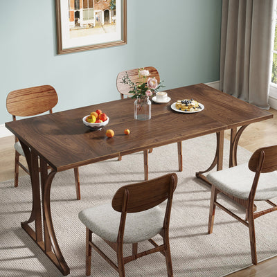 طاولة طعام خشبية سينتا | طاولة مطبخ مستطيلة تتسع من 4 إلى 6 أشخاص