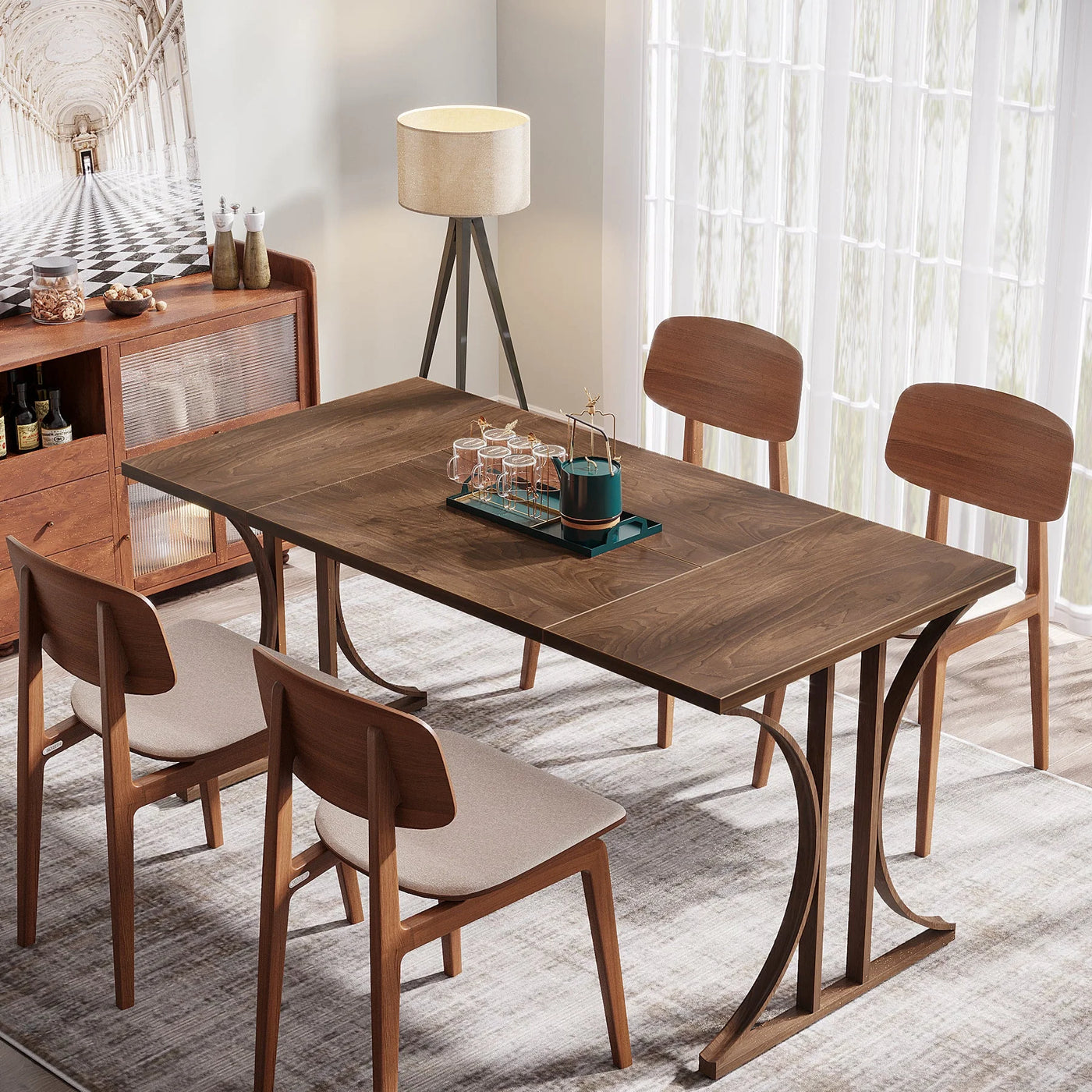 Sienta Wooden Dining Table | Rectangular Kitchen Table for 4 to 6 People