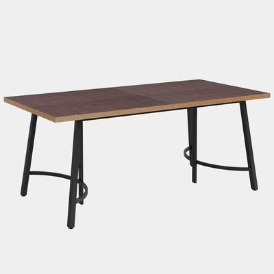 Ivan 63" Dining Table | Rectangular Wood Kitchen Table with Metal Frame for 4-6 Seaters
