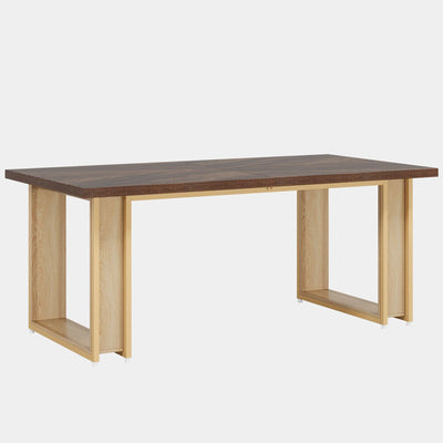 Mesa de comedor Hewitt de 63 pulgadas para 4-6 | Mesa de cocina rectangular de madera para comedor