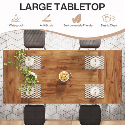 Mesa de comedor Barrete de 63 pulgadas | Mesa de cocina de madera para 4-6 personas