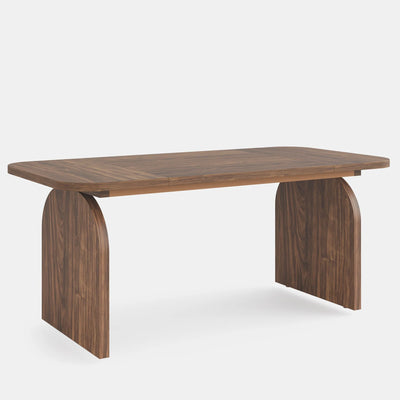 Mesa de comedor rectangular Argrand de 63 pulgadas | Mesa laminada de madera gruesa para 4-6 personas