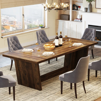 Heather 70.8-Inch Dining Table | Wood Farmhouse Kitchen Table for 4-6