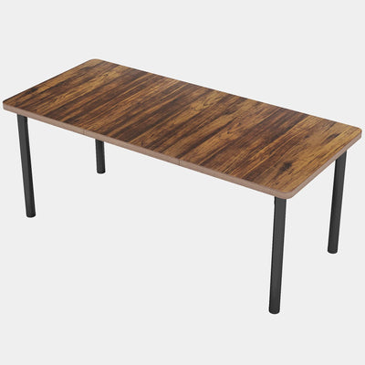 Point Dining Table | Rectangle Wooden Kitchen Table with Rounded Edges for 6-8