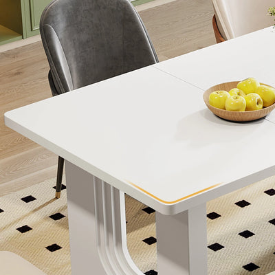 Mesa de comedor Laront de 71" para 6 a 8 personas | Mesa de comedor de cocina moderna de madera blanca