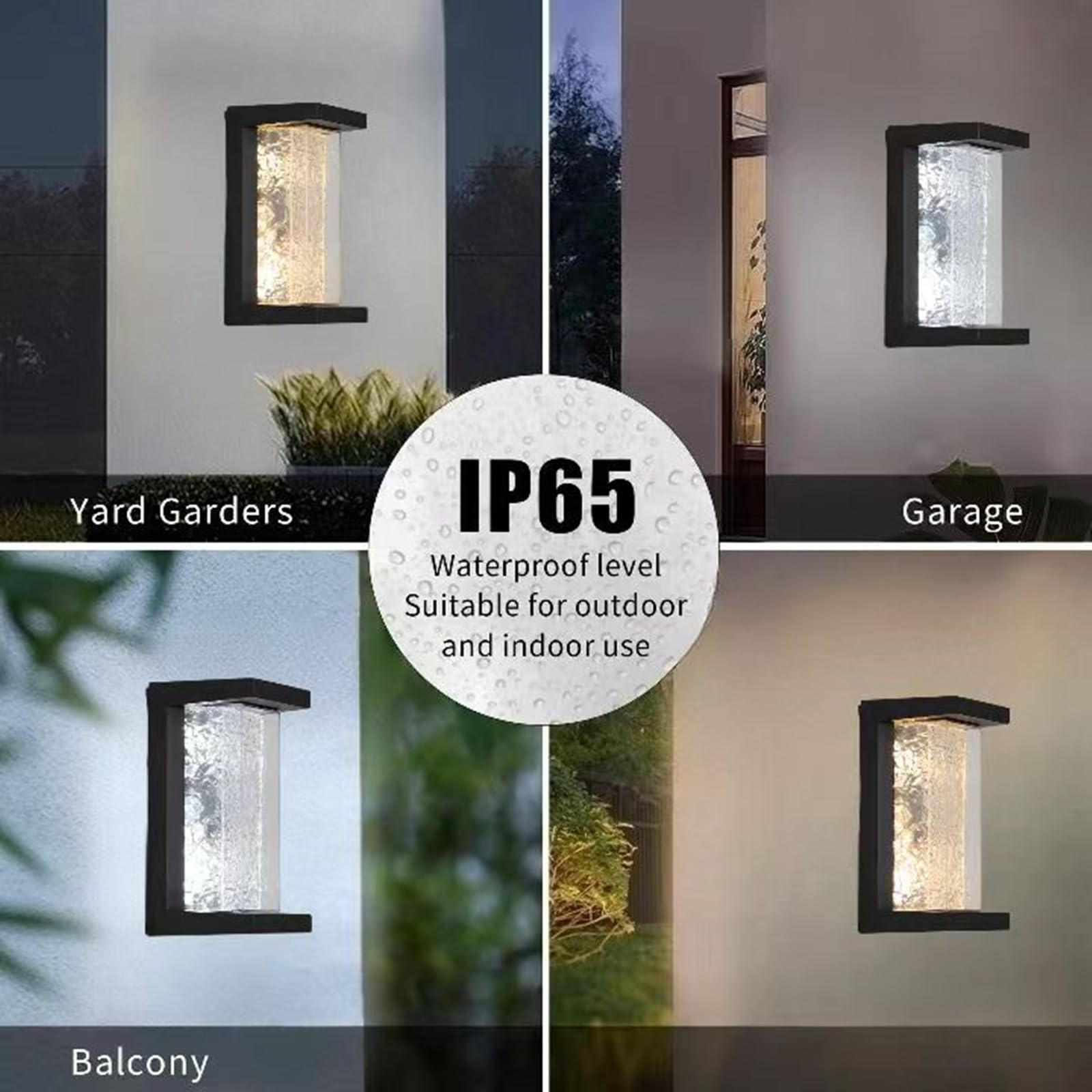 Wrasse Porch Lights Outdoor Waterproof 2000LM 20W Modern Exterior Neutral White Lighting Fixtures 6500K Black Outdoor Light Wall Mount Sconce Wired for House/Garage Front Door Outside