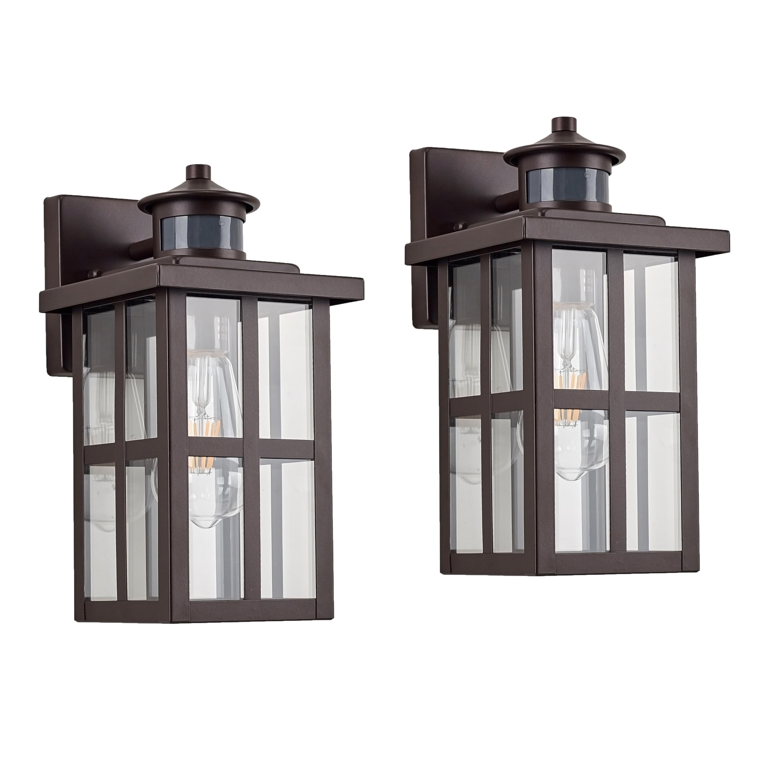 Oil Rubbed Bronze Outdoor Light Sconces Wall Mount, Clear Seedy Glass Large Exterior Porch Wall Lantern, 12.5" Outside Lights for House, Front Porch, Patio, Backyard