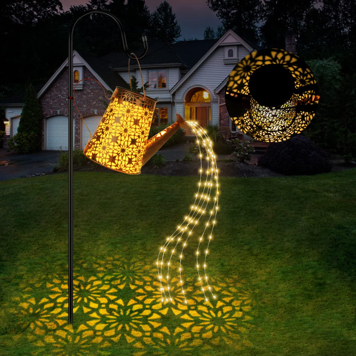 Solar Watering Can with Lights, Solar Outdoor Lights Decorative Solar Garden Lights Solar Lanterns Hanging Garden Lights for Garden, Yard, Patio, Pathway, Walkway Waterproof